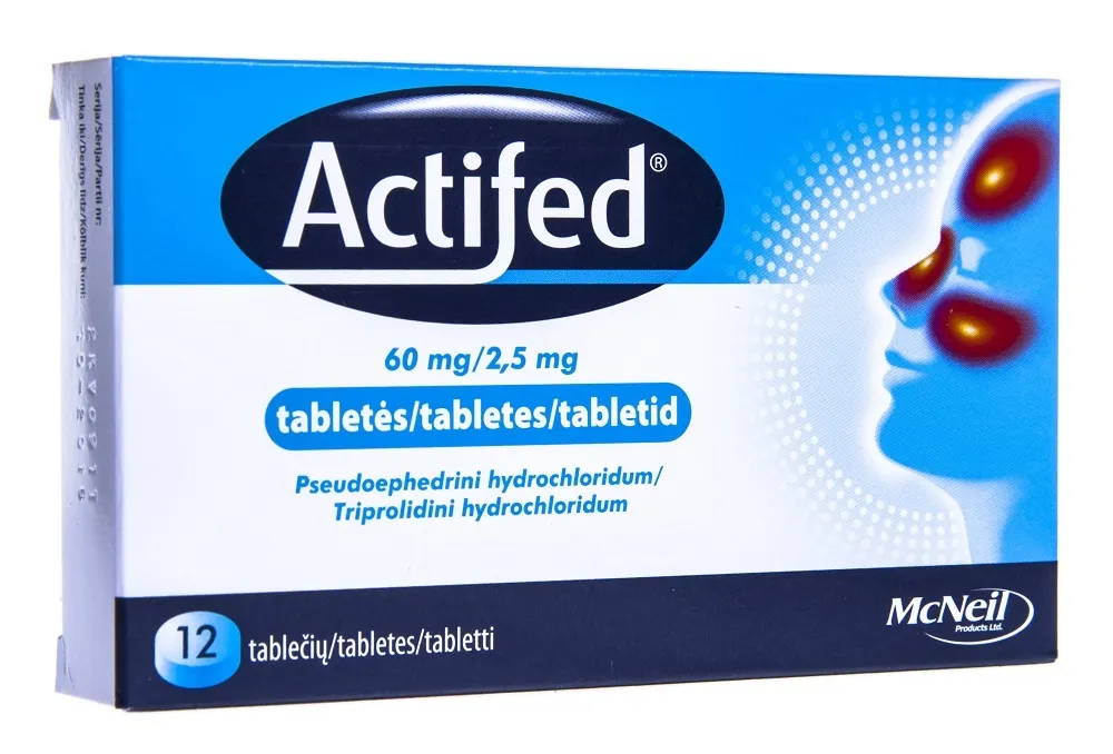 ACTIFED 60 mg/ 2.5 mg tabletes, 12 gab. - Produkta attēls 