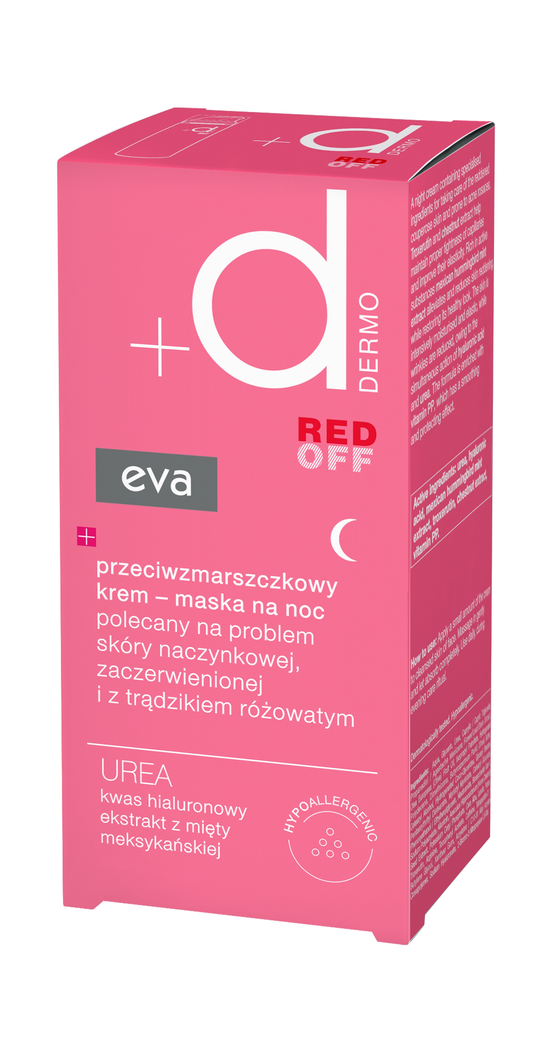 EVA DERMO Red Off pretgrumbu nakts krēms – maska kuperozai sejas ādai, 50 ml - Produkta attēls 