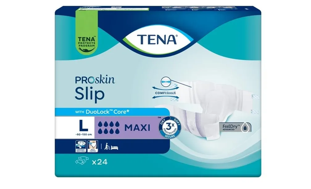 TENA Slip Maxi autiņbikses, L izmērs (92–150cm), 24 gab. - Produkta attēls 