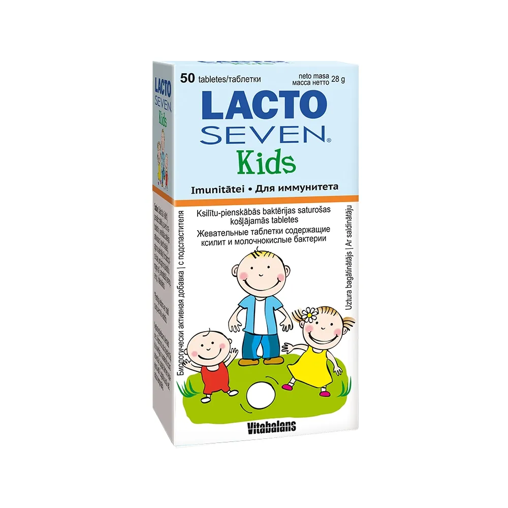 LACTO SEVEN Kids košļājamās tabletes, 50 gab BOJĀTS IEP - Produkta attēls 
