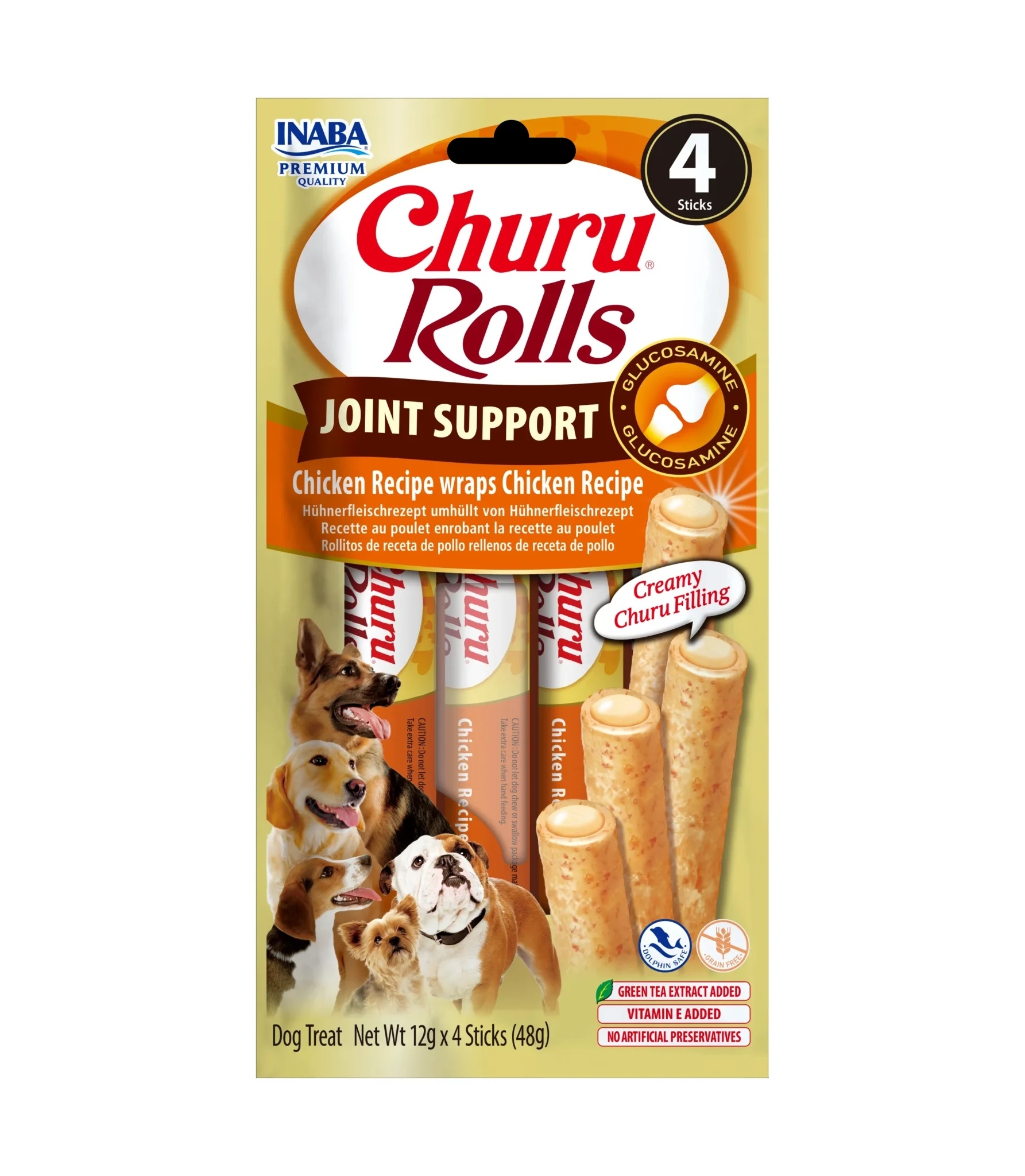 Churu Rolls Joint Support rullīši suņiem, vista&vista 48g (12g x4) N12 - Produkta attēls 
