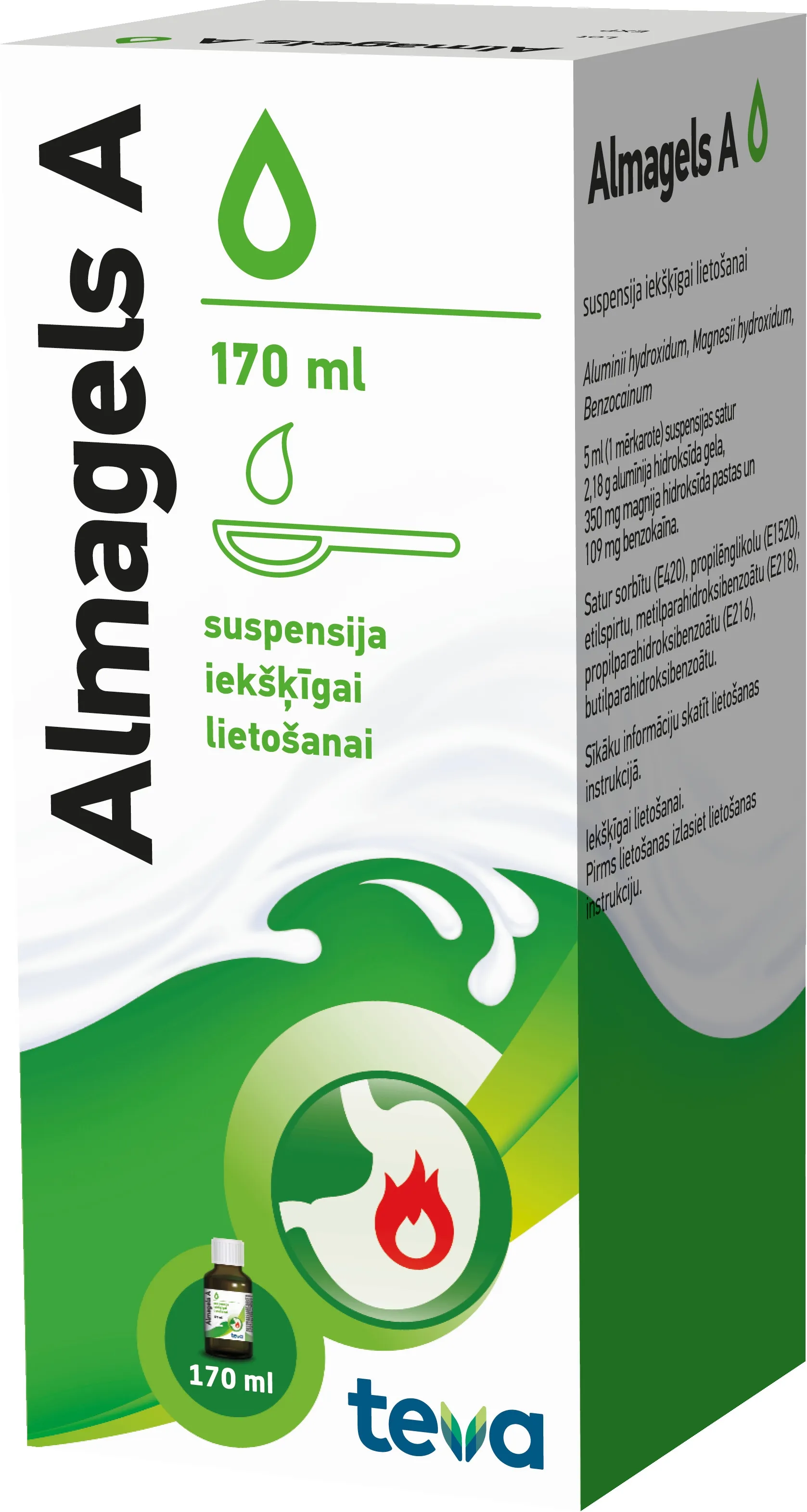 ALMAGELS A SUSPENSIJA 170ML - Produkta attēls 