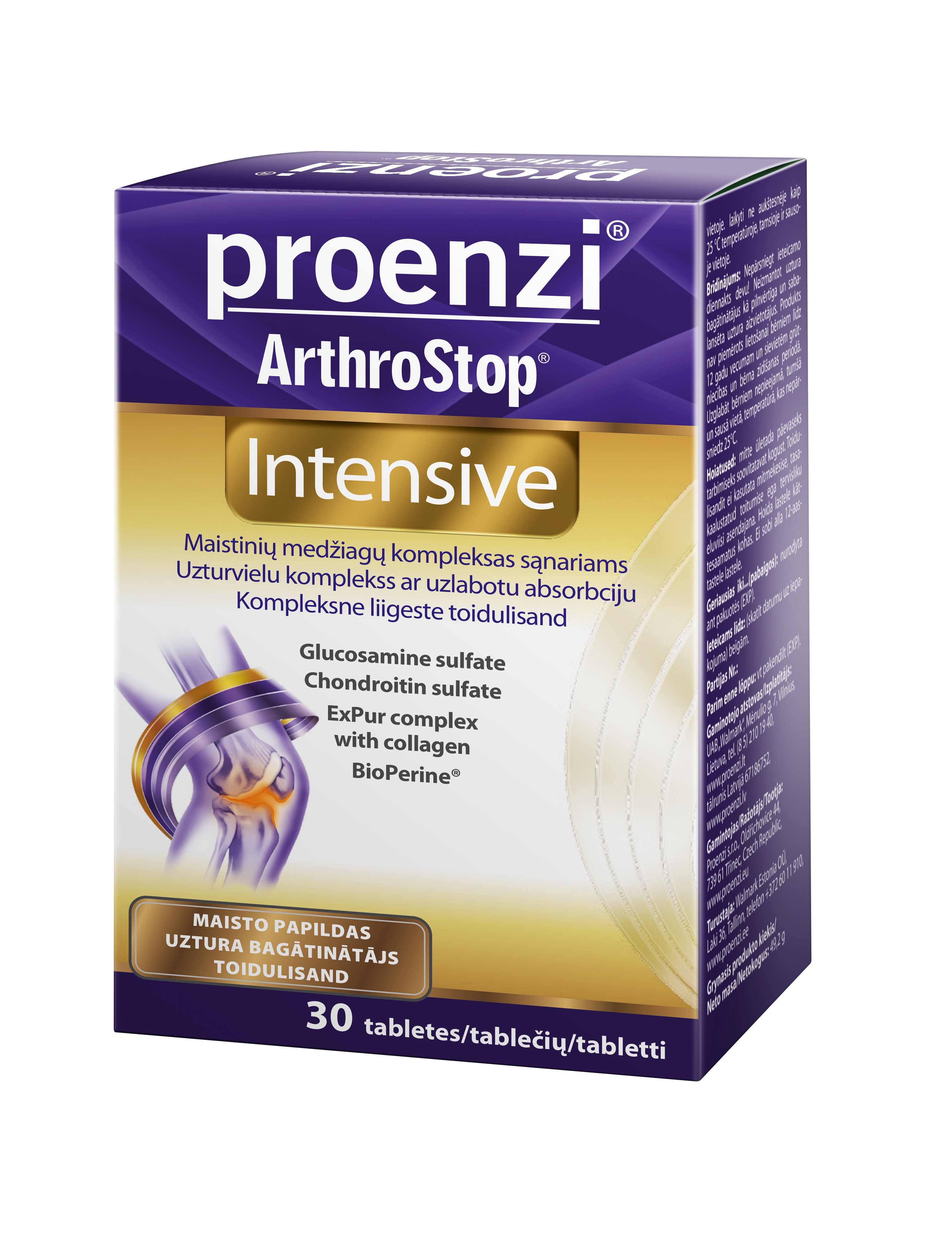 WALMARK Proenzi Arthrostop Intensive tabletes, 30 gab. - Produkta attēls 