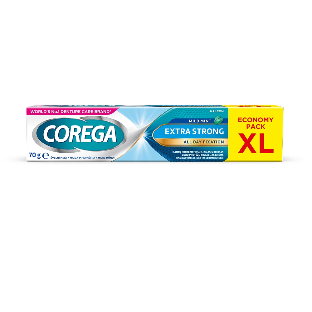 COREGA® Extra Strong Mild Mint fiksācijas krēms, 70 g - Produkta attēls 