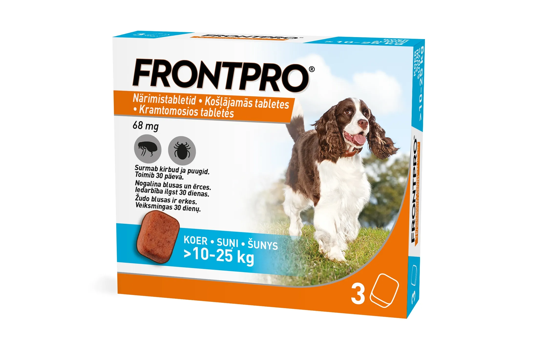 FRONTPRO 68mg košļājamās tabletes suņiem >10-25kg N3 - Produkta attēls 