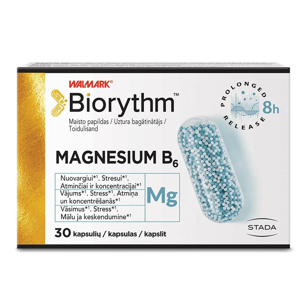 WALMARK Biorythm Magne B6 (magnijs) kapsulas, 30 gab. - Produkta attēls 