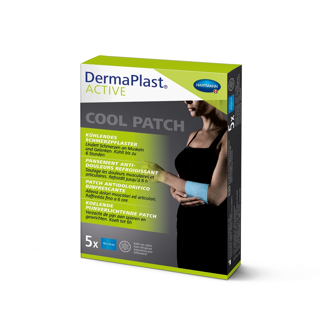 DERMAPLAST Active Cool plāksteri, 10 x 14 cm, 5 gab. - Produkta attēls 