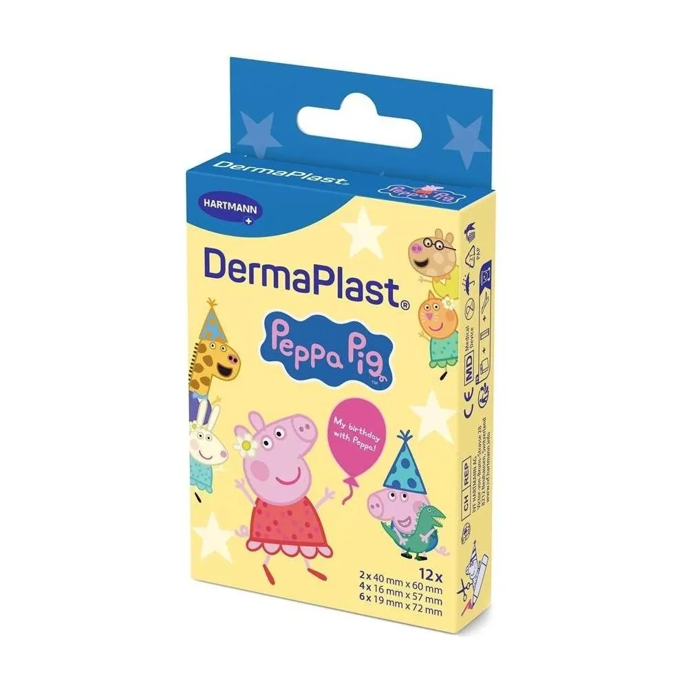 DERMAPLAST Peppa Pig plāksteri, 12 gab. - Produkta attēls 