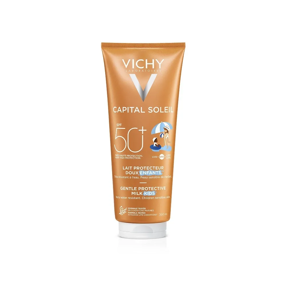 VICHY CAPITAL SOLEIL Aizsargājošs losjons bērniem SPF 50+, 300 ml - Produkta attēls 
