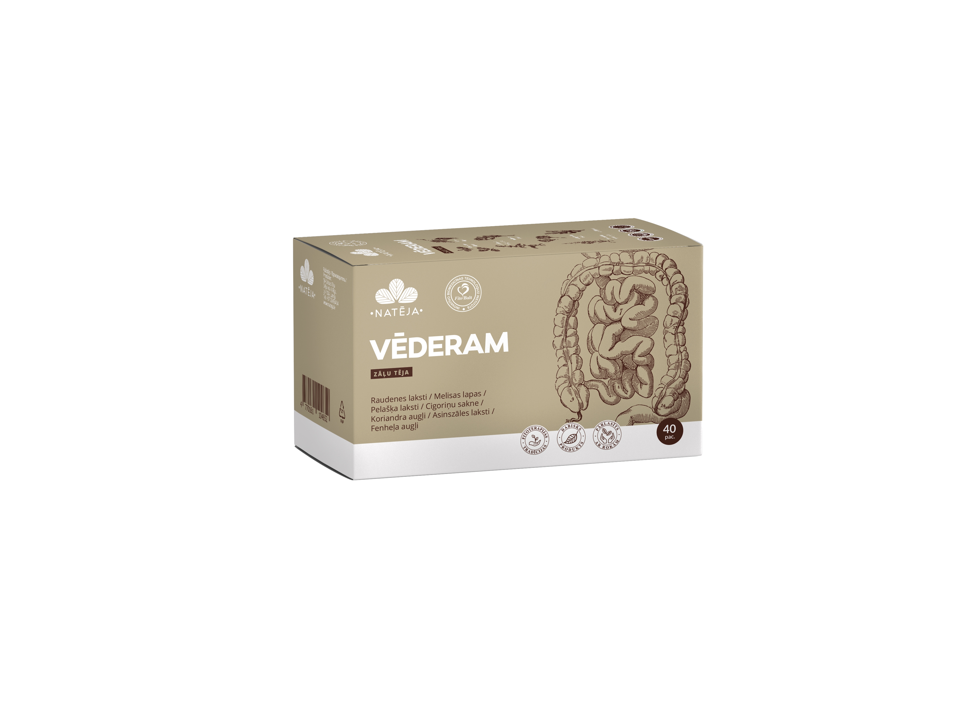 NATĒJA tēja vēderam 2 g, 20 gab - Produkta attēls 
