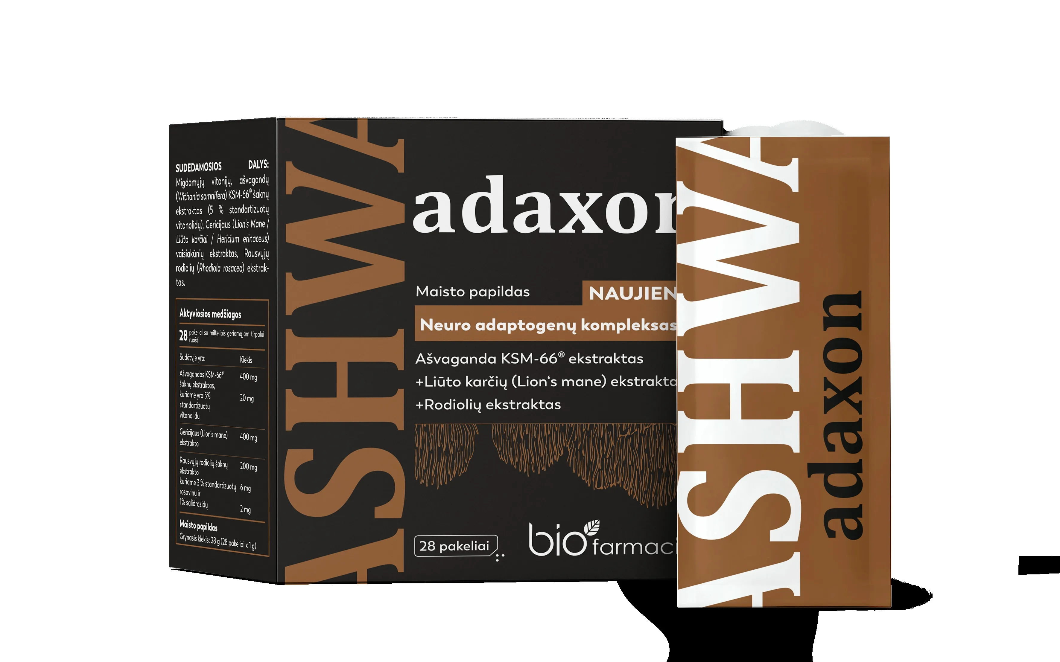 ASHWA ADAXON pulveris paciņās, 28 gab - Produkta attēls 