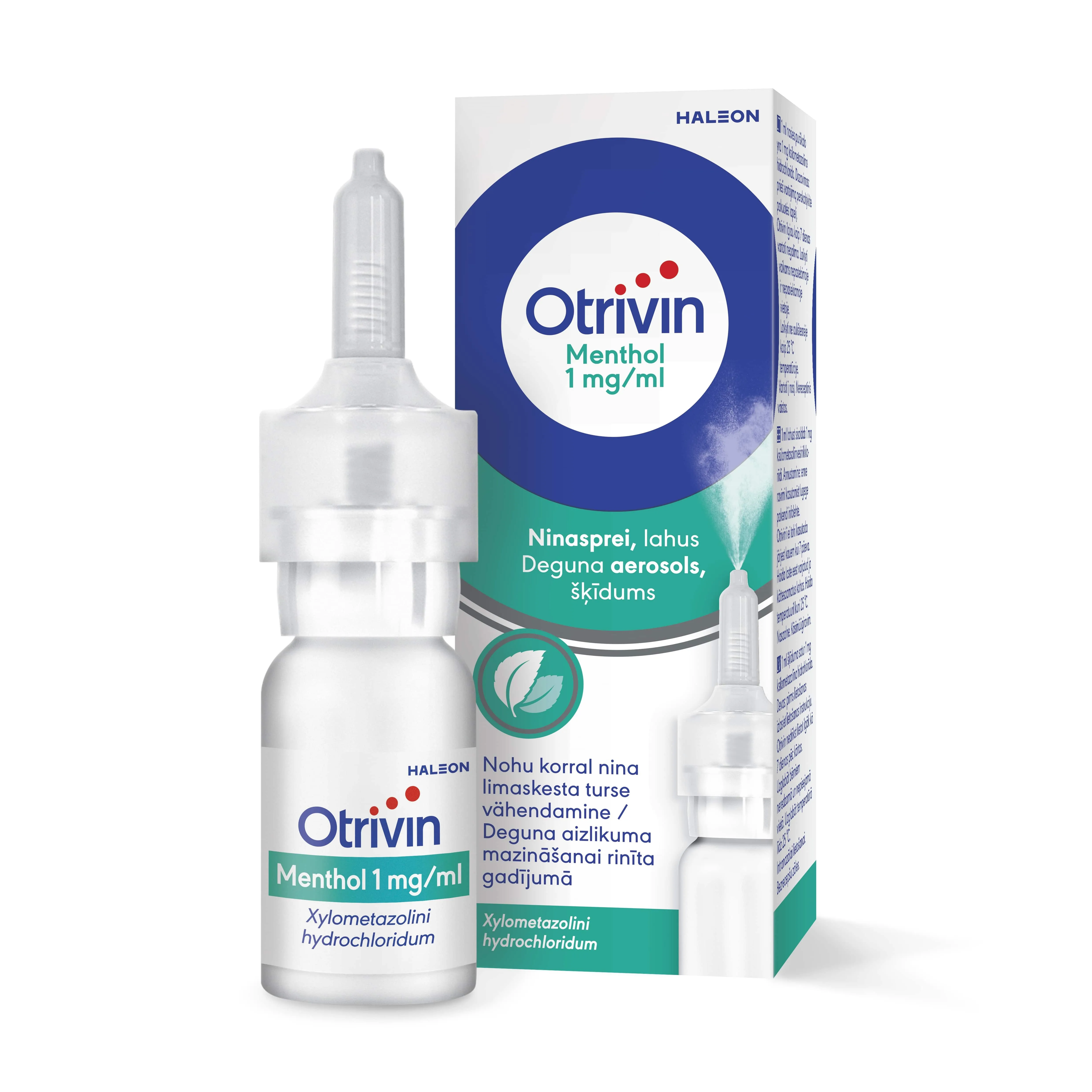 OTRIVIN Menthol 0.1 % deguna aerosols, 10 ml - Produkta attēls 