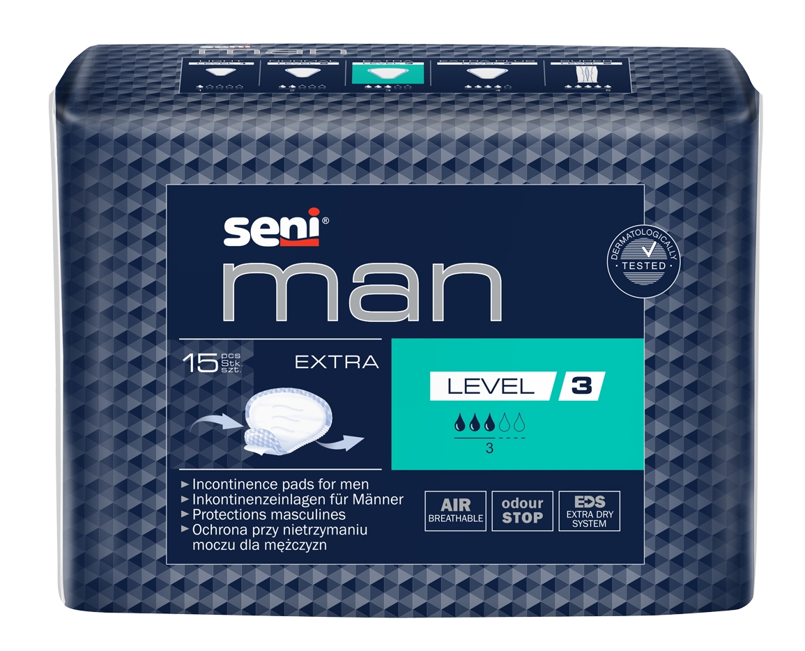 SENI MAN EXTRA (Level 3) uroloģiskie ieliktņi vīriešiem, 15 gab. - Produkta attēls 