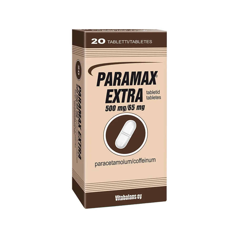 PARAMAX Extra 500 mg/ 65 mg tabletes, 20 gab. - Produkta attēls 