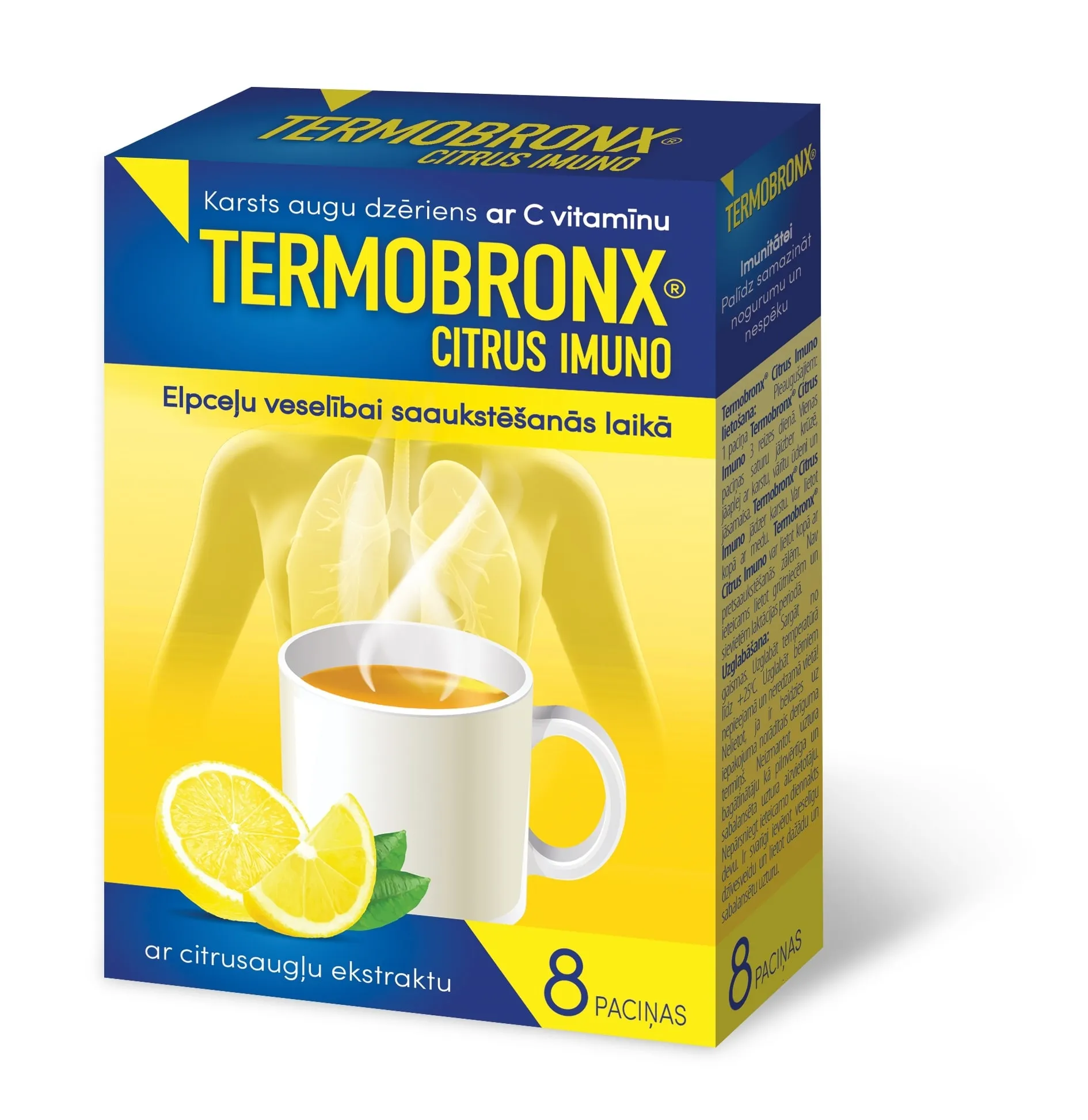 TERMOBRONX Citrus Imuno pulveris, 8 gab. - Produkta attēls 