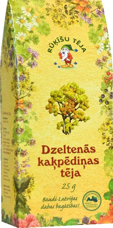 RŪĶĪŠU TĒJA DZELTENĀS KAĶPĒDIŅAS 25G - Produkta attēls 