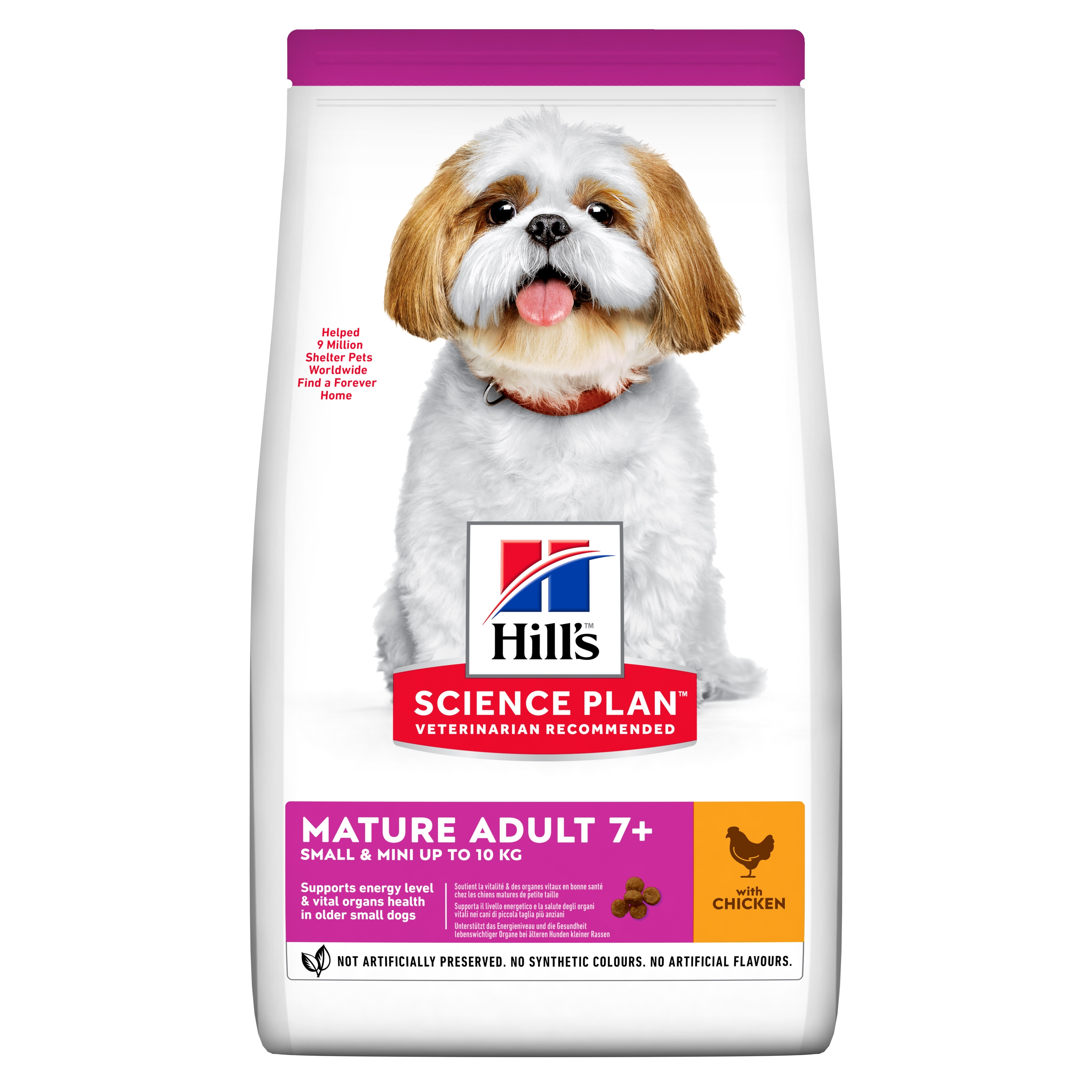 Hills suņu sausā barība Mature 7+ mazām šķirnēm vista 1,5kg - Produkta attēls 