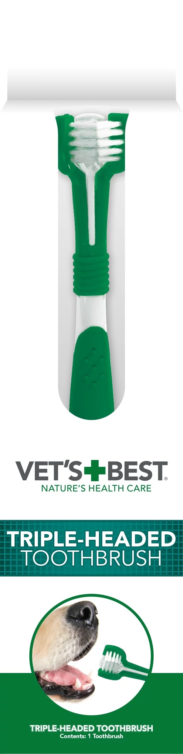 VETS BEST ZOBU BIRSTE TRIPLE SUŅIEM - Produkta attēls 