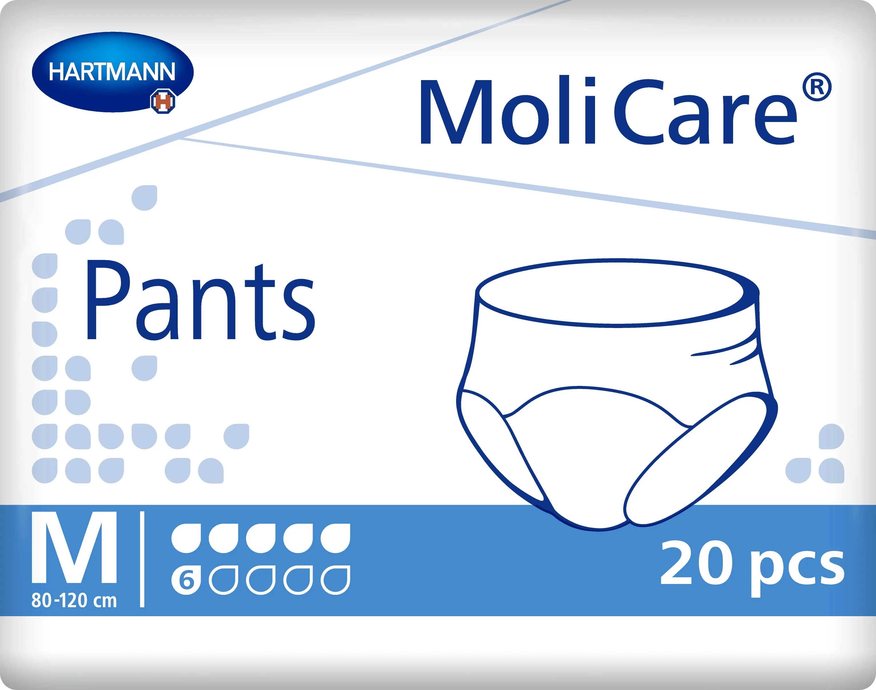 MOLICARE Pants (M izmērs, 6 piles), 20 gab - Produkta attēls 