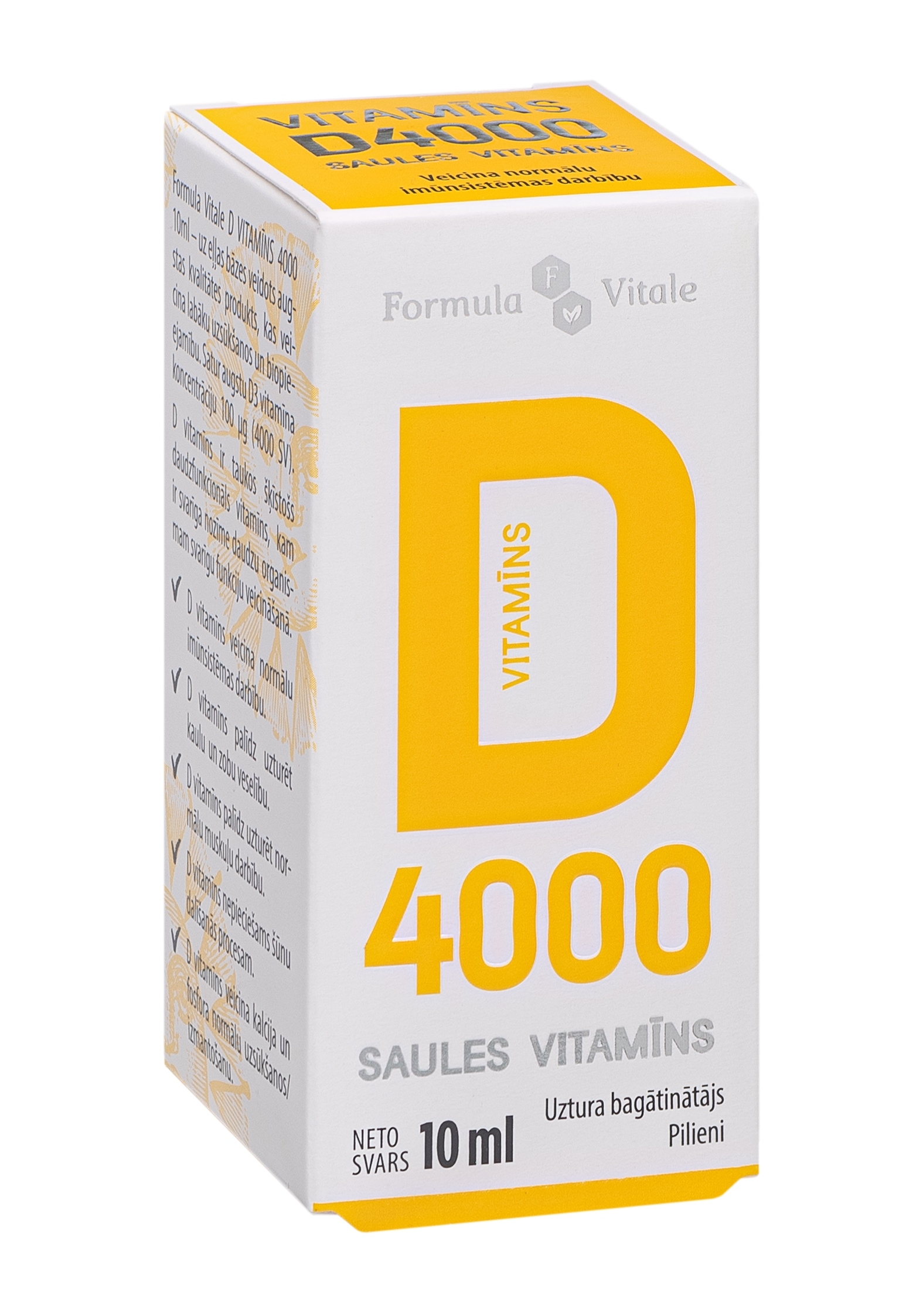 FORMULA VITALE D Vitamīns (4000 IU) pilieni, 10 ml. - Produkta attēls 