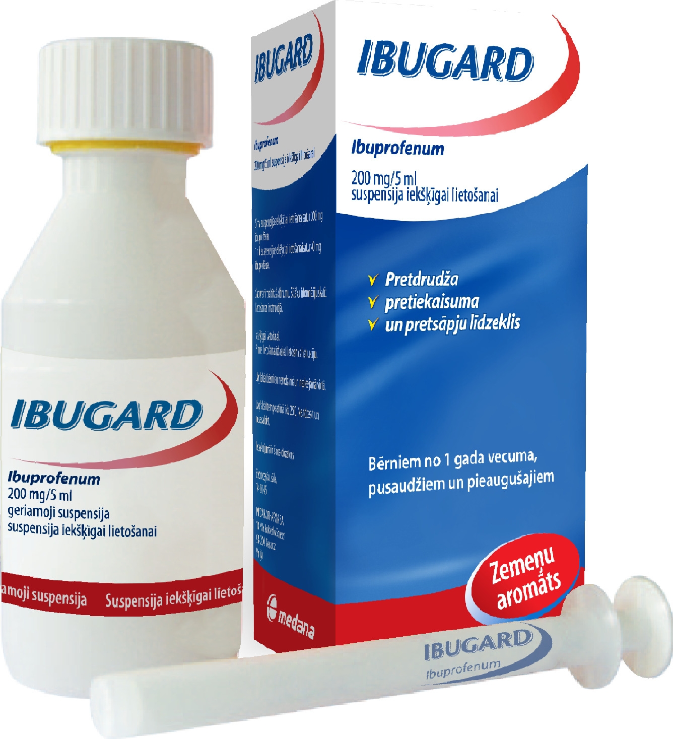 IBUGARD 200 mg/ 5 ml suspensija iekšķ. lietošanai, 100 ml - Produkta attēls 