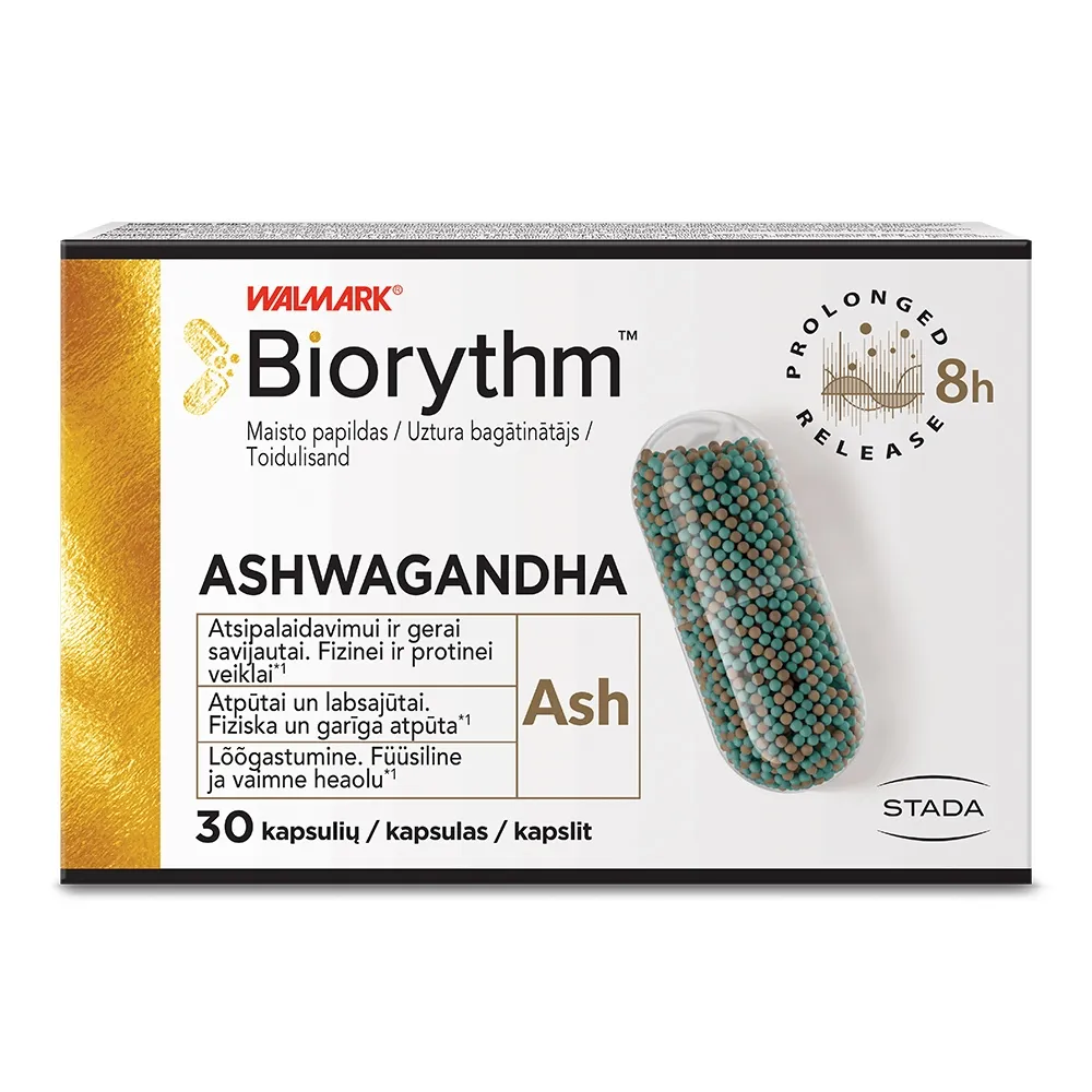 WALMARK Biorythm Ashwagandha kapsulas, 30 gab. - Produkta attēls 