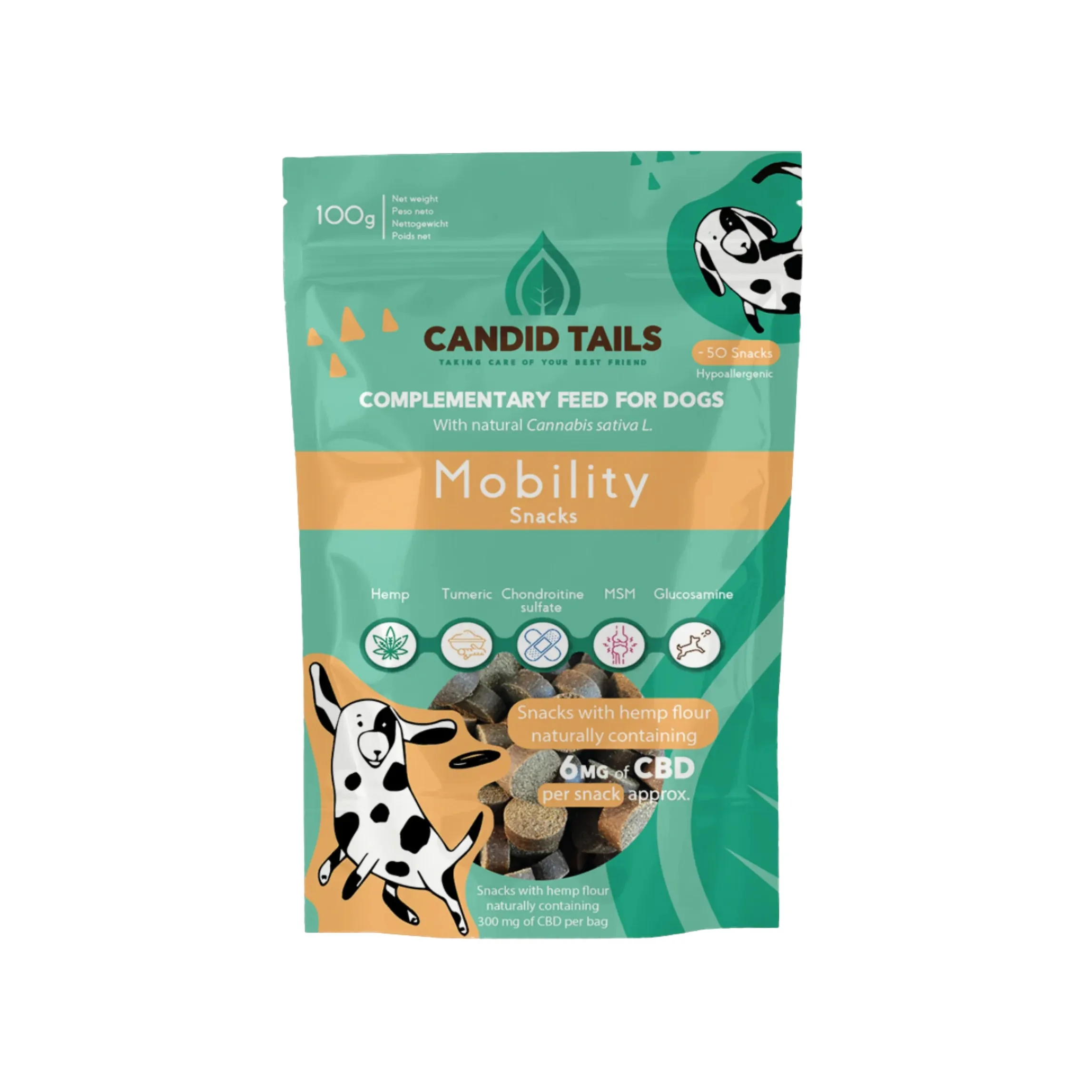 Candid Tails CBD Mobility papildbarība suņiem 100g - Produkta attēls 