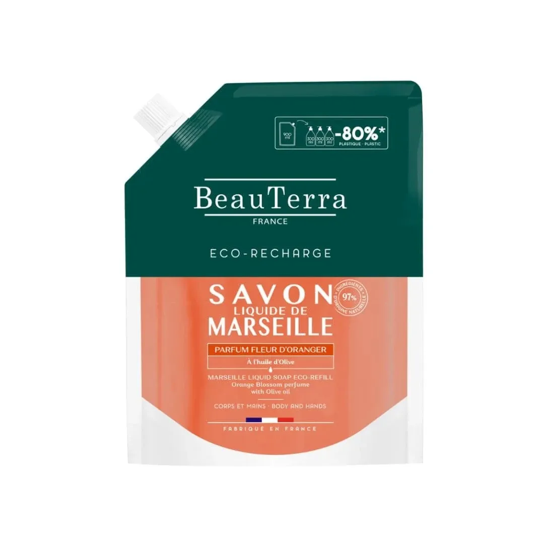 BEAUTERRA apelsīnu ziedu Marseļas šķ. ziepes Refill, 900 ml - Produkta attēls 