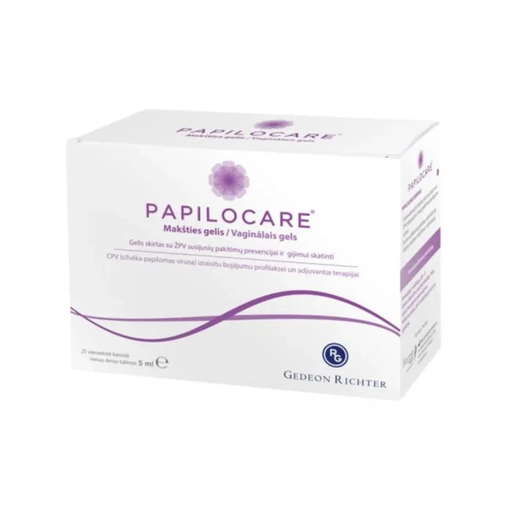 PAPILOCARE vaginālais gēls 5 ml, 21 gab - Produkta attēls 