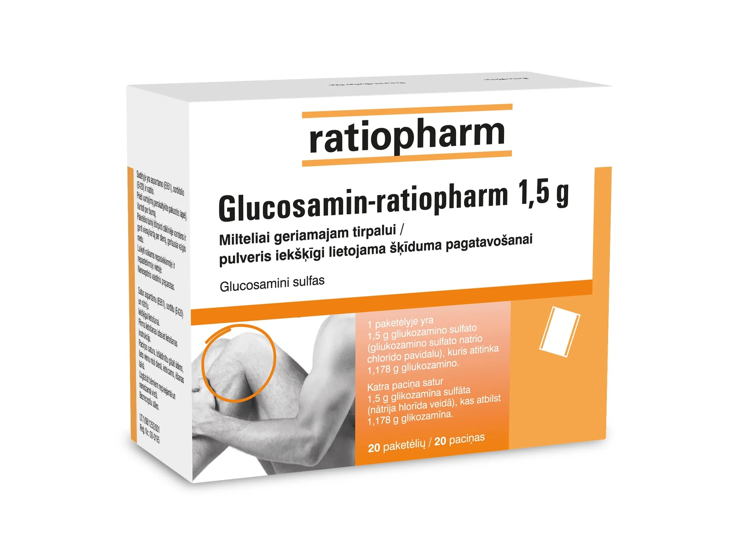 GLUCOSAMIN-RATIOPHARM 1.5G PULVERIS N20 - Produkta attēls 