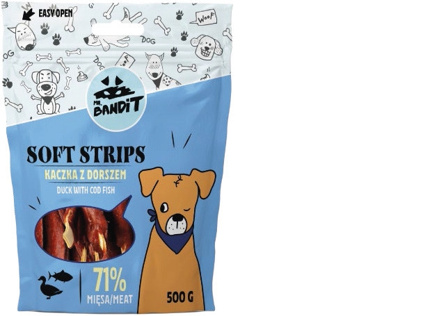 MR.BANDIT SOFT STRIPS PĪLES UN ZIVS STRĒMELES 500G - Produkta attēls 