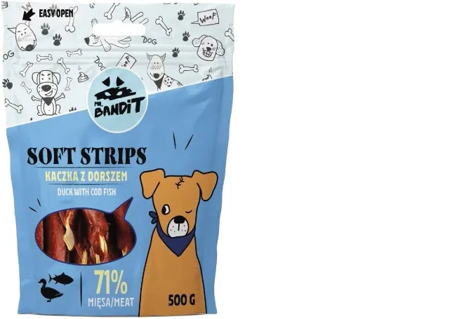 MR.BANDIT SOFT STRIPS PĪLES UN ZIVS STRĒMELES 500G - Produkta attēls 
