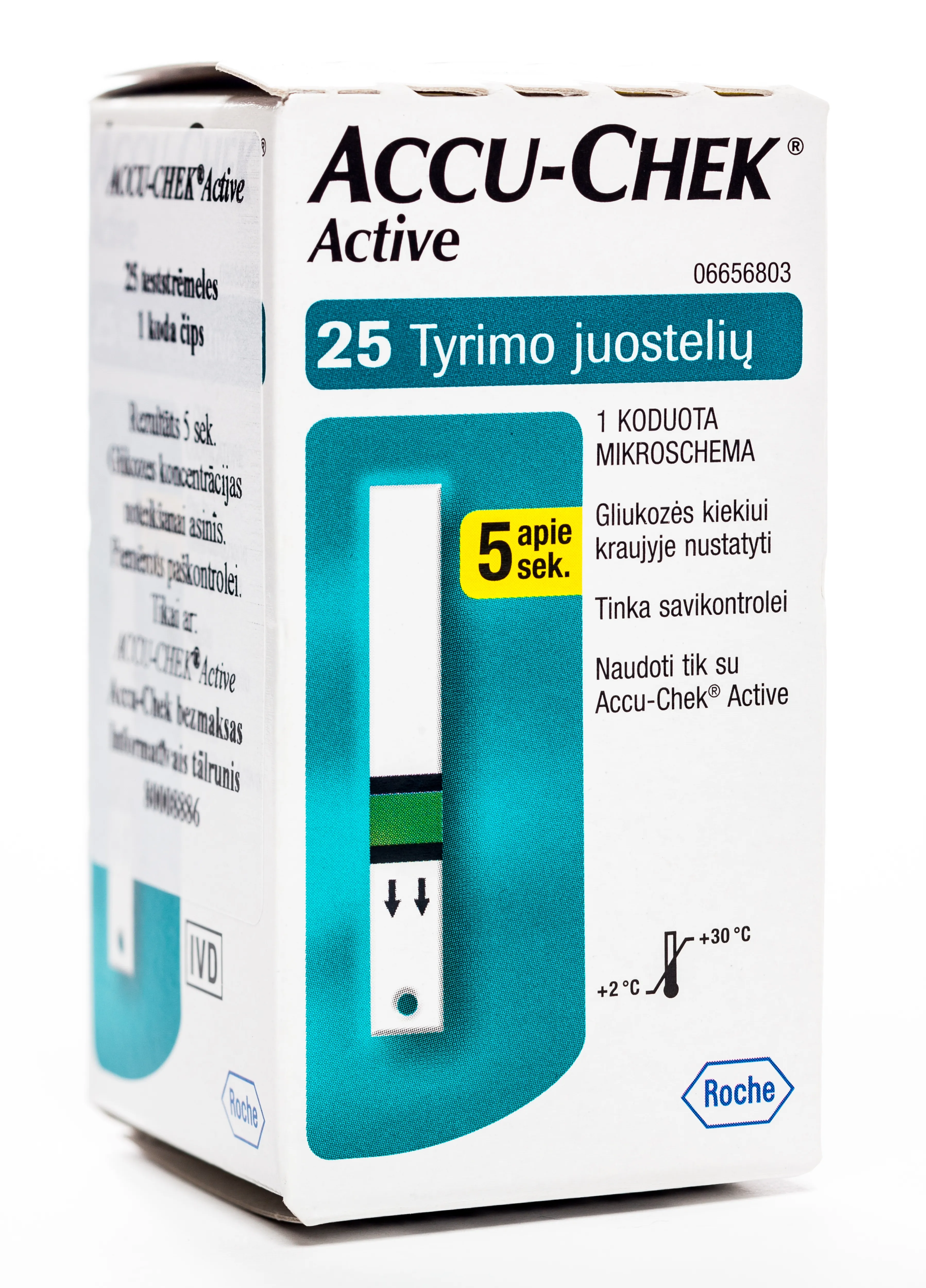 ACCU-CHEK Active Glucose teststrēmeles, 25 gab - Produkta attēls 