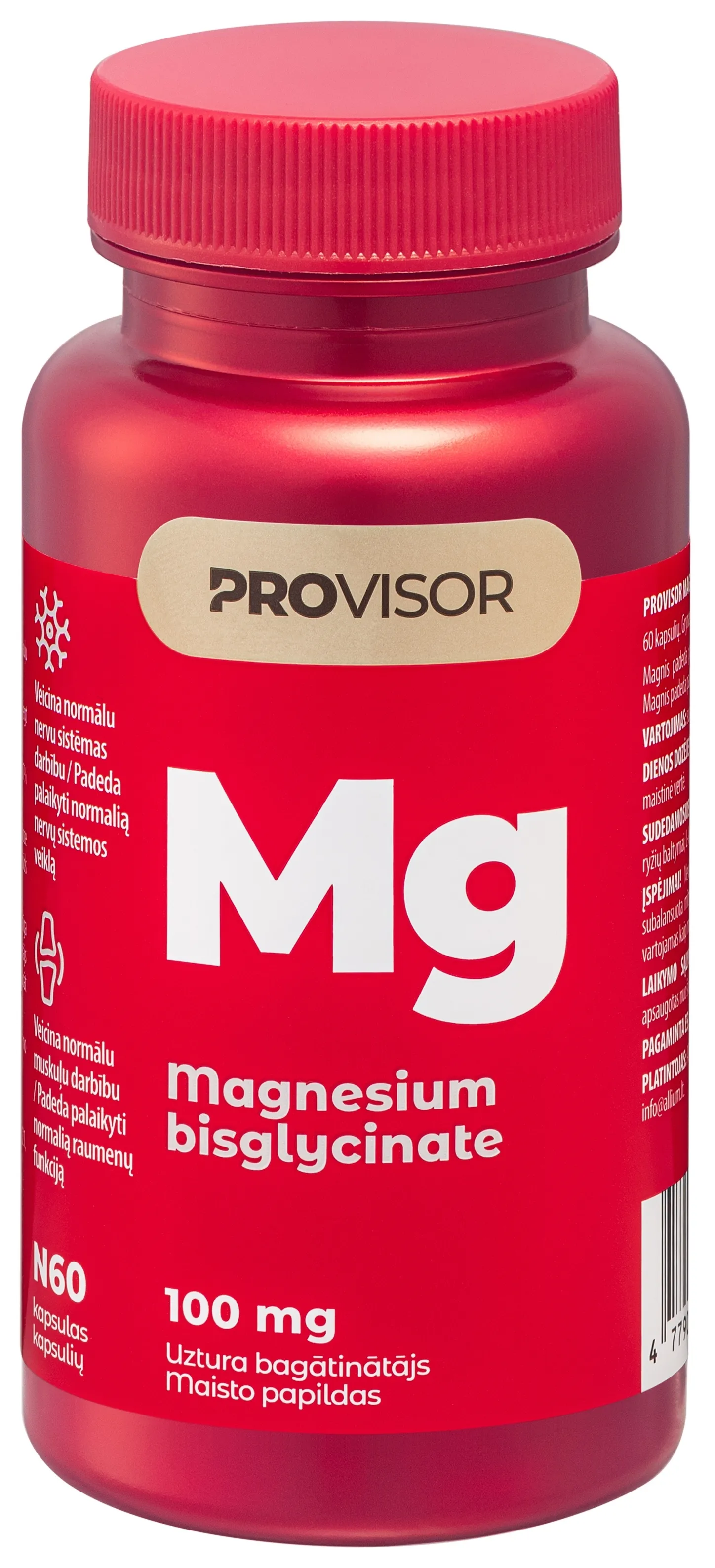 PROVISOR Magnesium 100 mg kapsulas, 60 gab. - Produkta attēls 