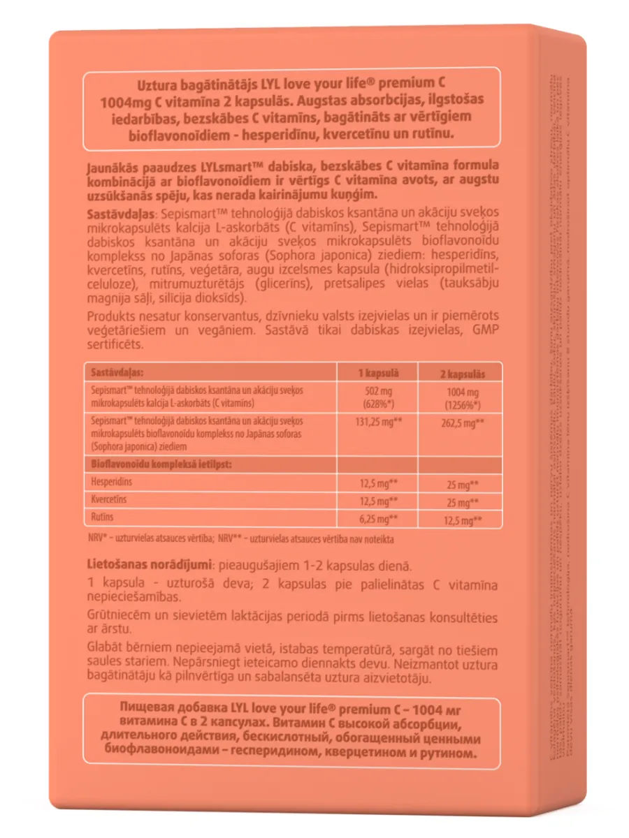 LYL premium C, 30 kapsulas - Produkta attēls 2