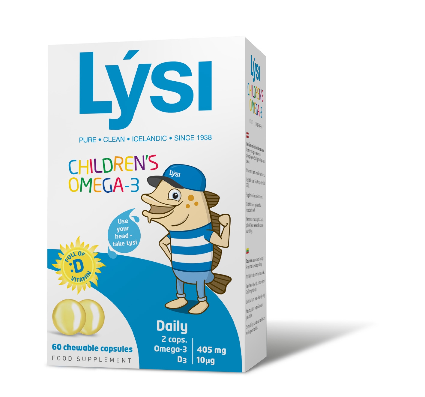 LYSI children Omega-3 zivju eļļa ģimenei, augļu garša, 60 gab - Produkta attēls 