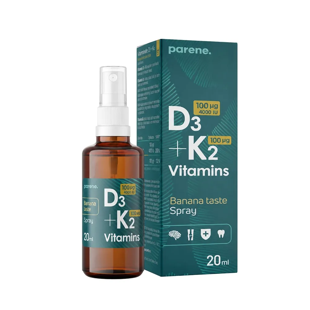 PARENE Vitamin D3 4000 SV + K2 sprejs, 20 ml - Produkta attēls 