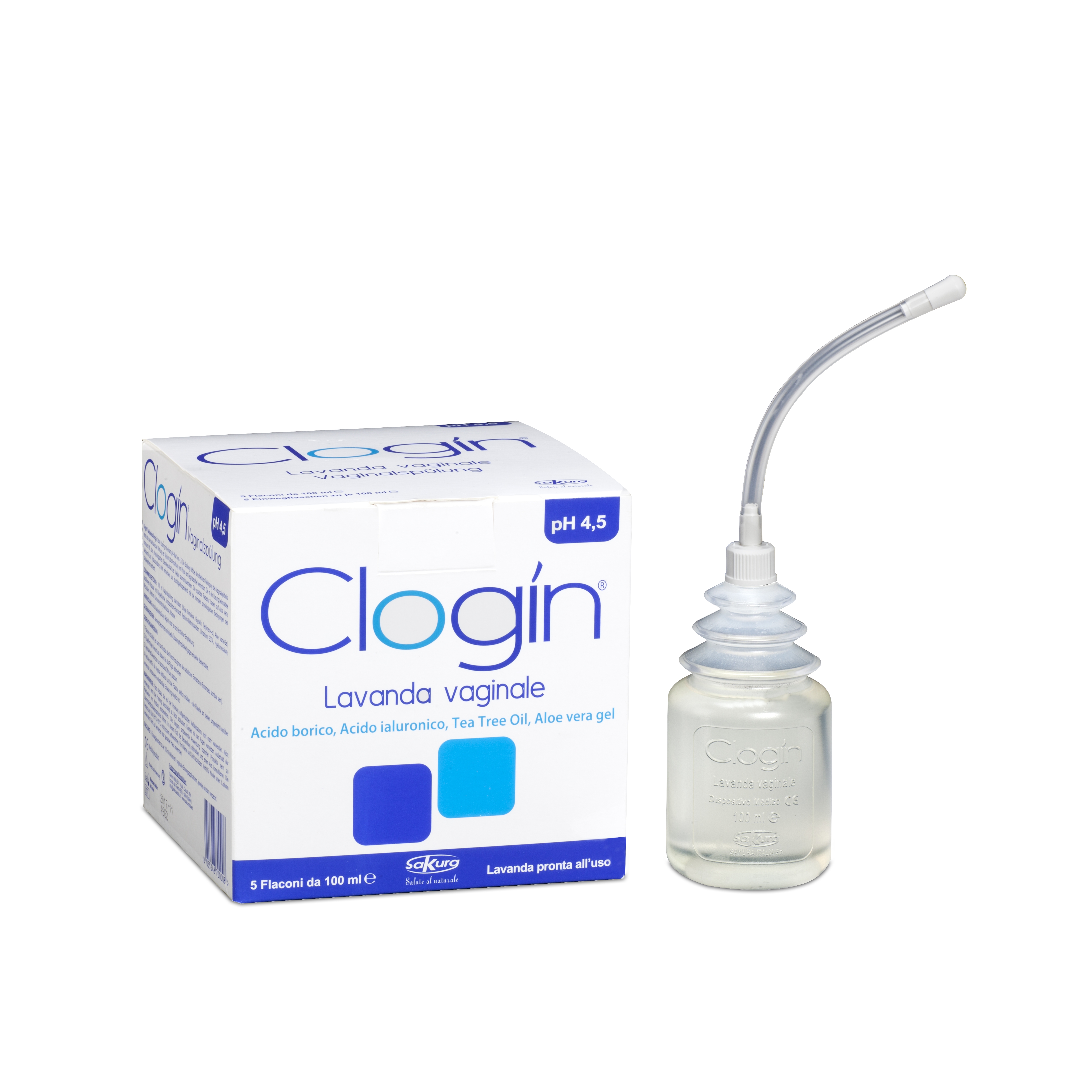 CLOGIN Vaginal Douche šķīdums (bojāts iepakojums), 100 ml, 5 gab. - Produkta attēls 