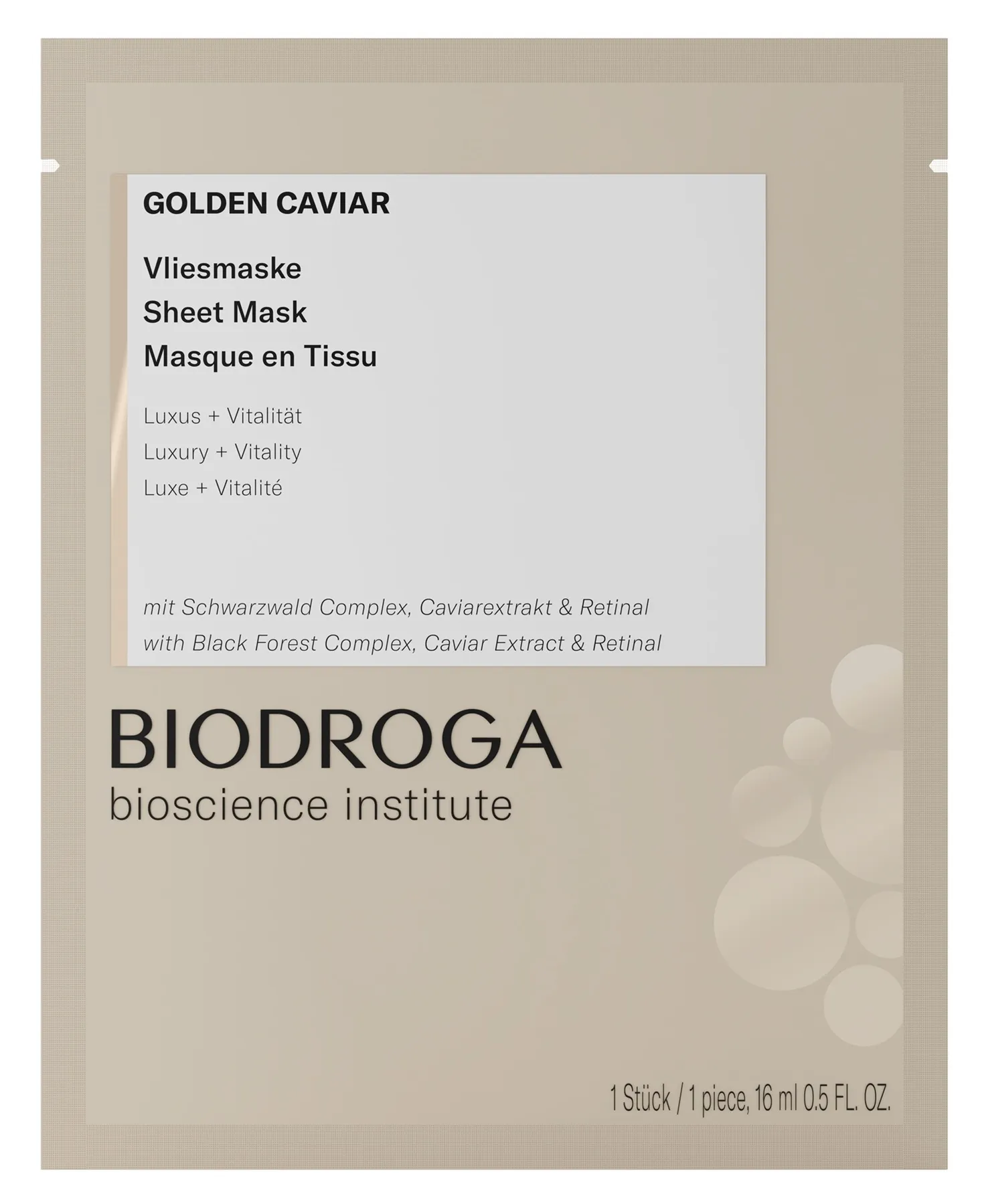 BIODROGA Golden Caviar auduma sejas maska, 16 ml - Produkta attēls 