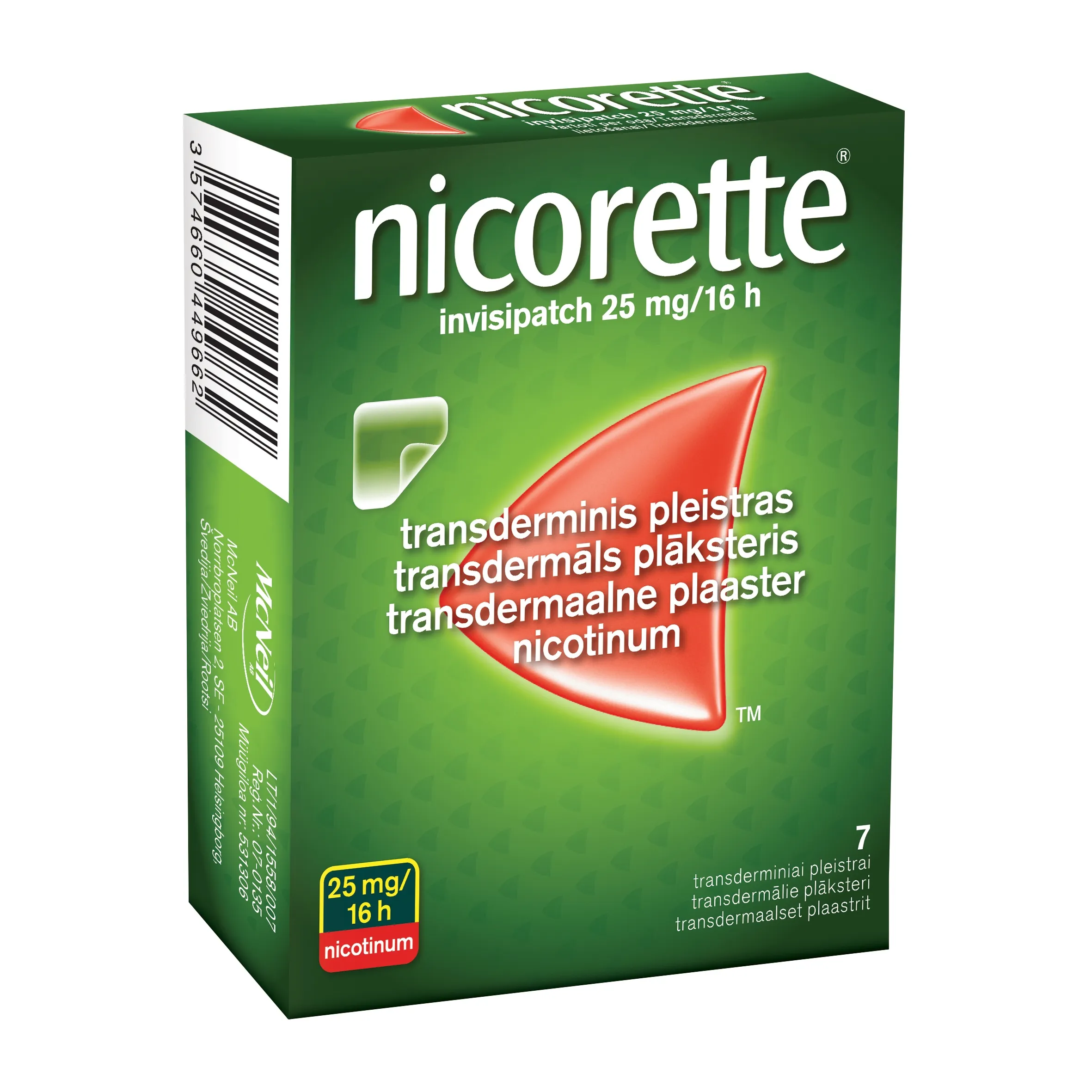 NICORETTE Set 25 mg/ 16 H transdermālie plāksteri, 7 gab. - Produkta attēls 5
