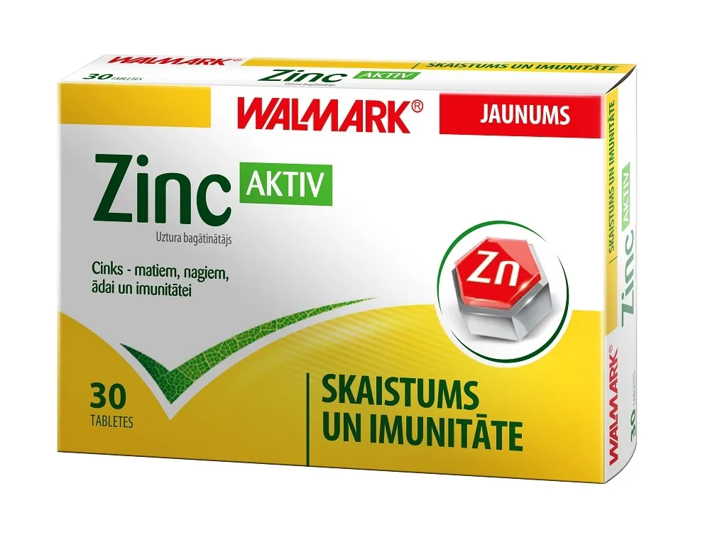 WALMARK Zinc Aktiv tabletes, 30 gab. - Produkta attēls 