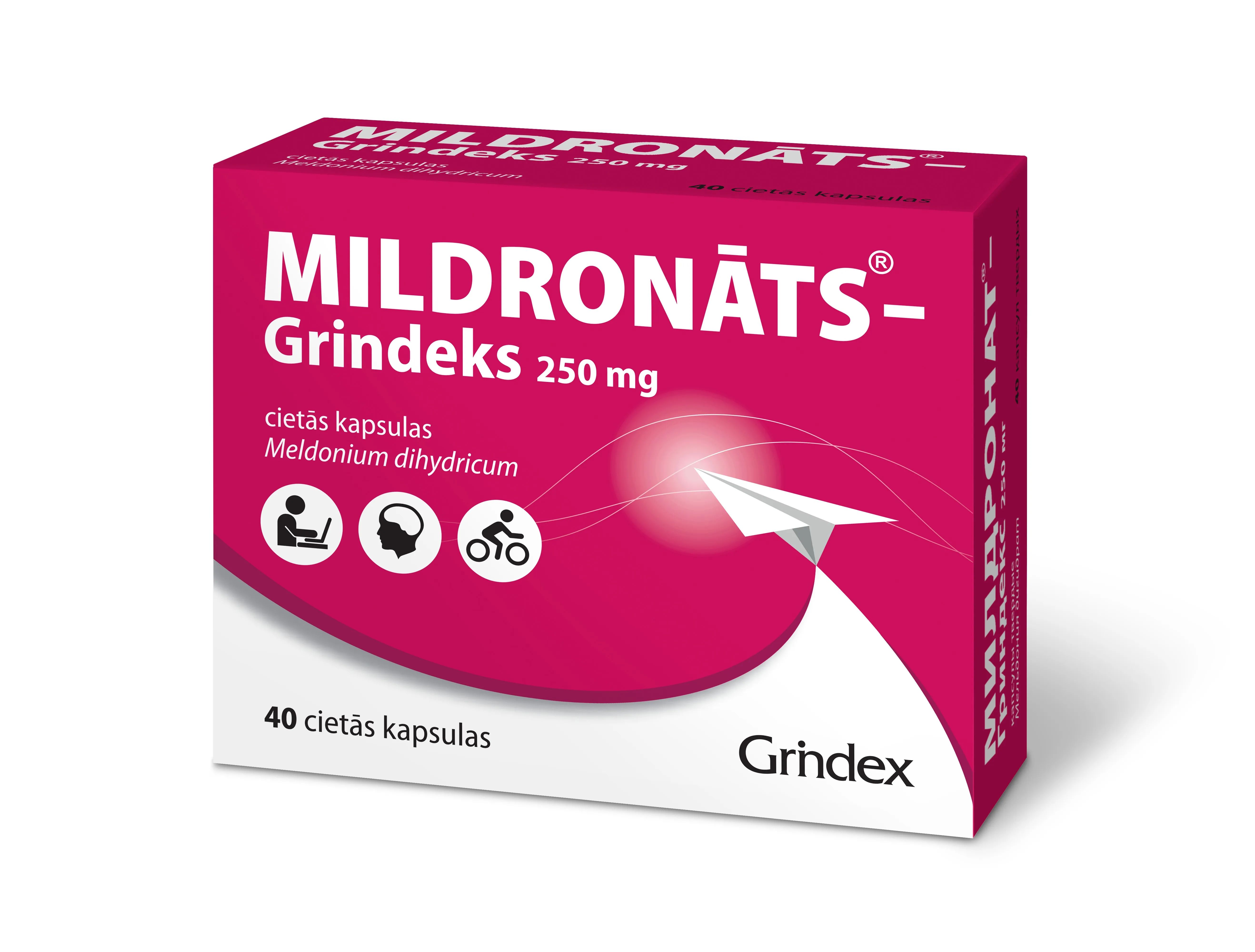 MILDRONĀTS GRINDEKS 250 mg cietās kapsulas, 40 gab. - Produkta attēls 