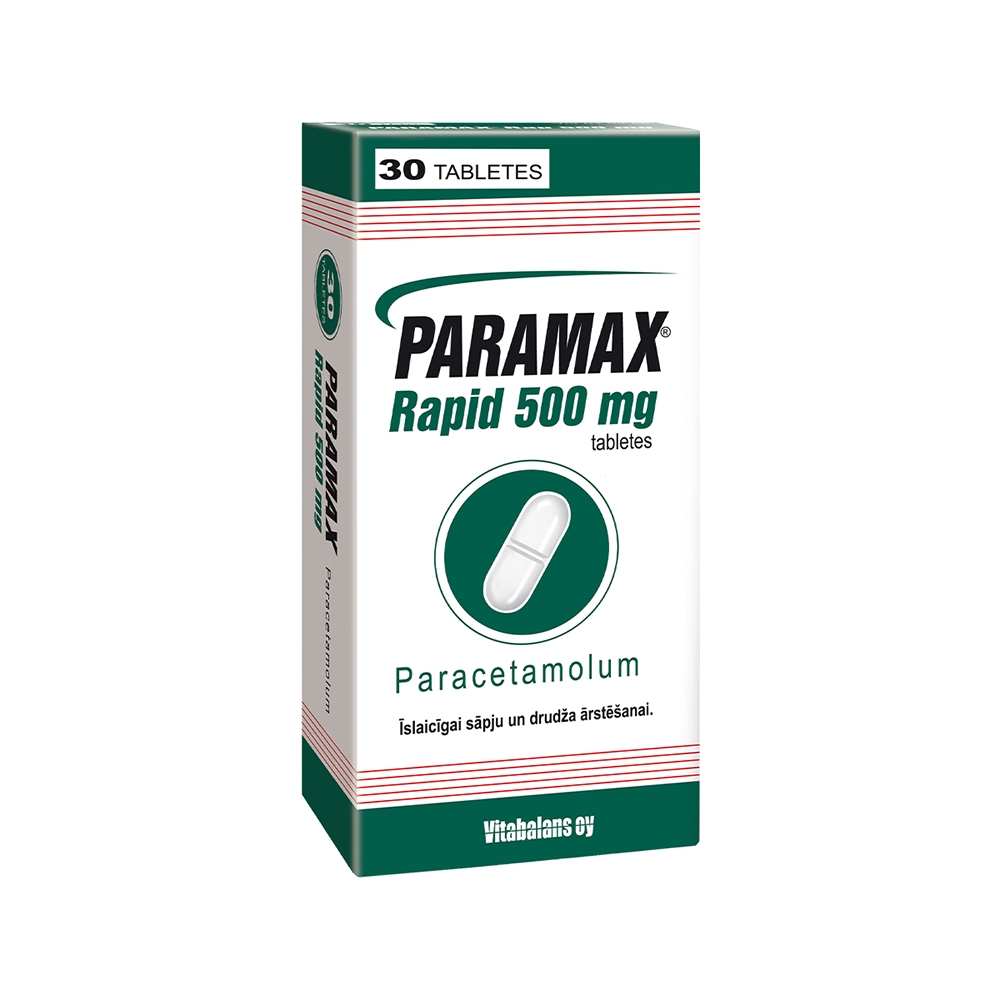 PARAMAX Rapid 500mg tabletes, 30 gab. - Produkta attēls 