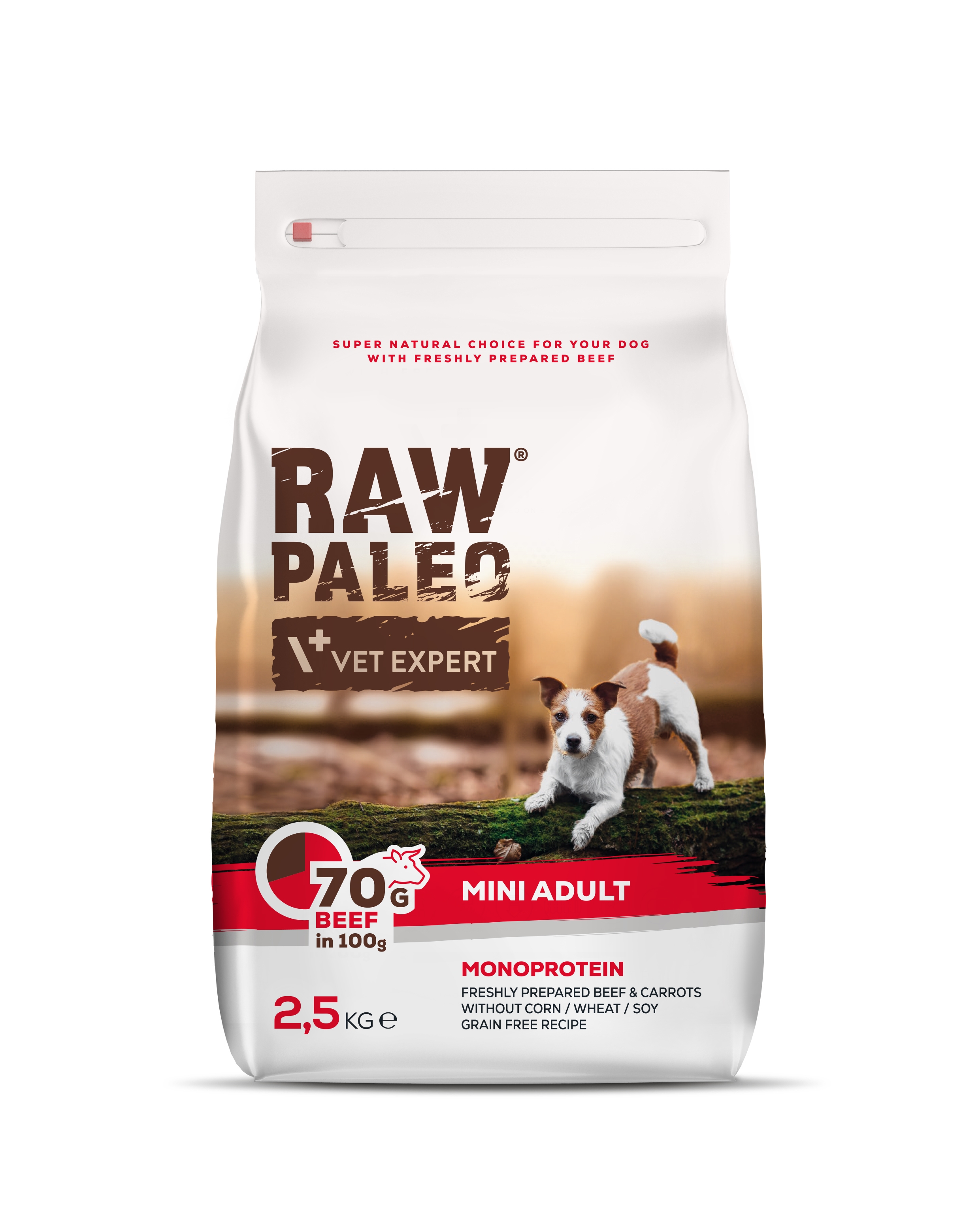 RAW PALEO SUŅU SAUSĀ B MINI LIELLOPS 2.5KG - Produkta attēls 