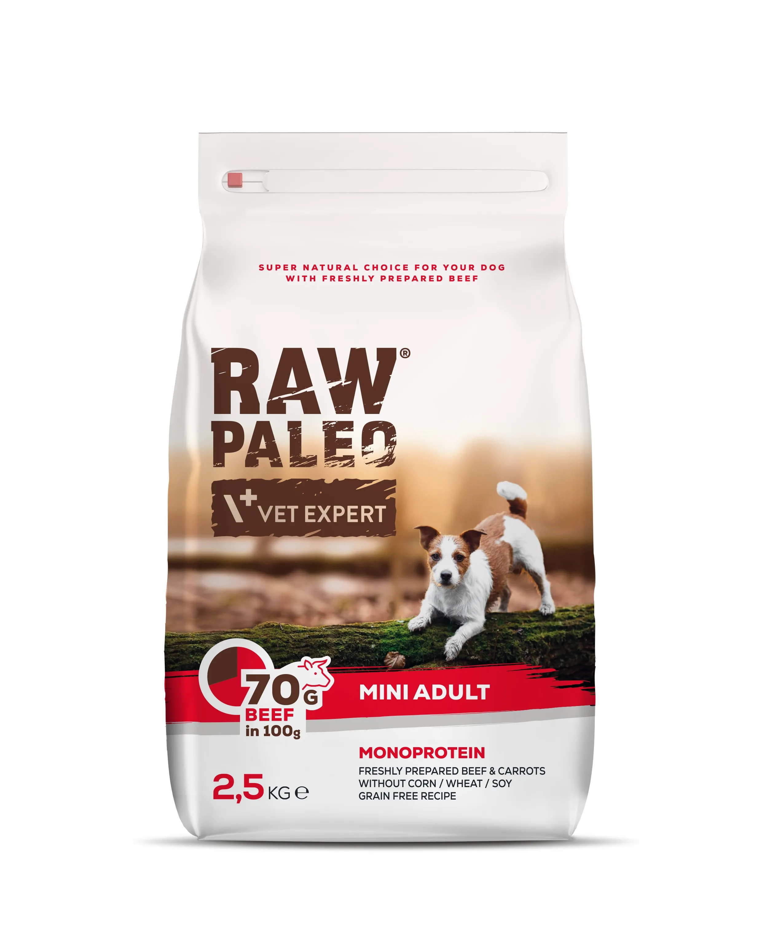 RAW PALEO SUŅU SAUSĀ B MINI LIELLOPS 2.5KG - Produkta attēls 