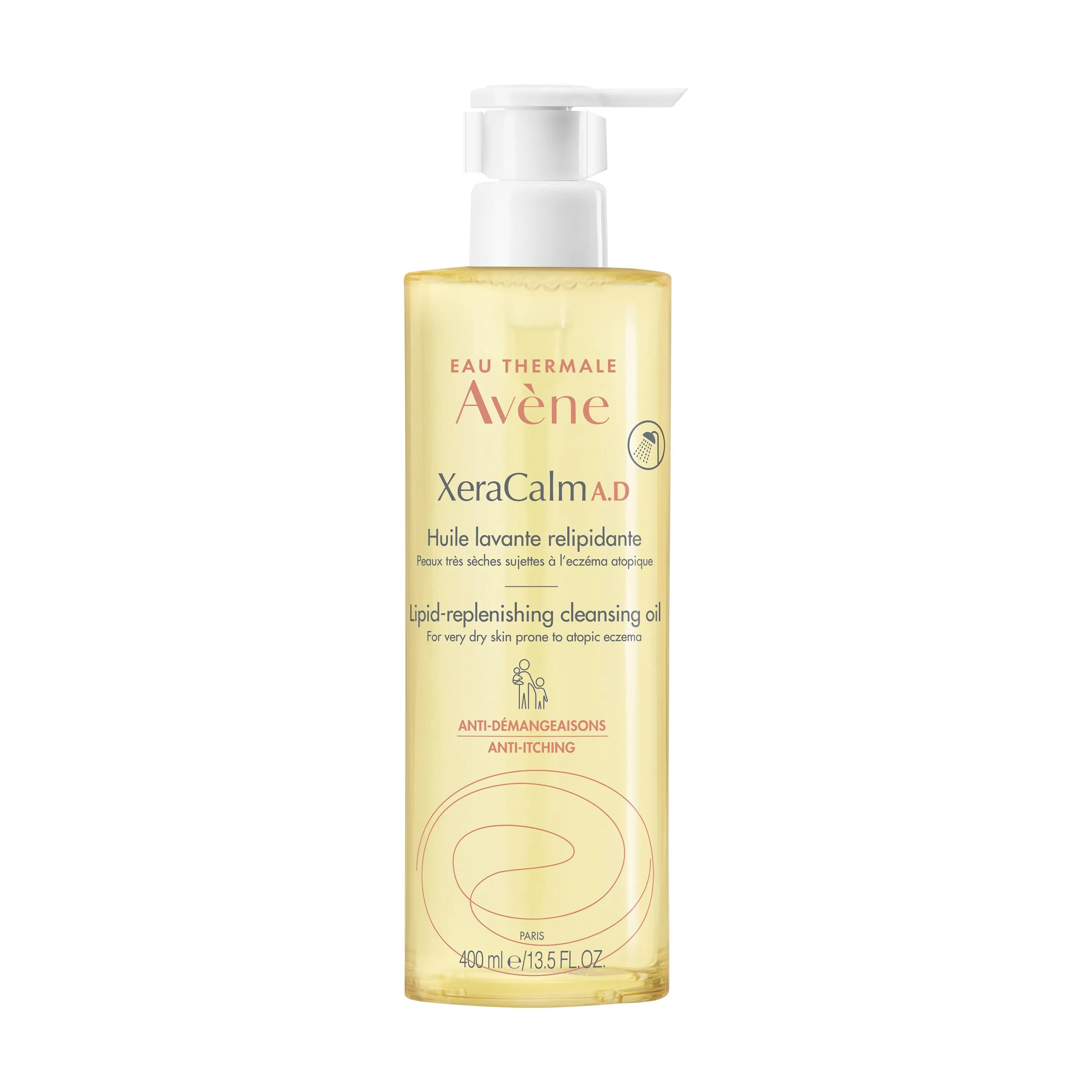 AVENE Xeracalm A.D. lipīdus atjaunojoša, attīroša eļļa, 400ml - Produkta attēls 