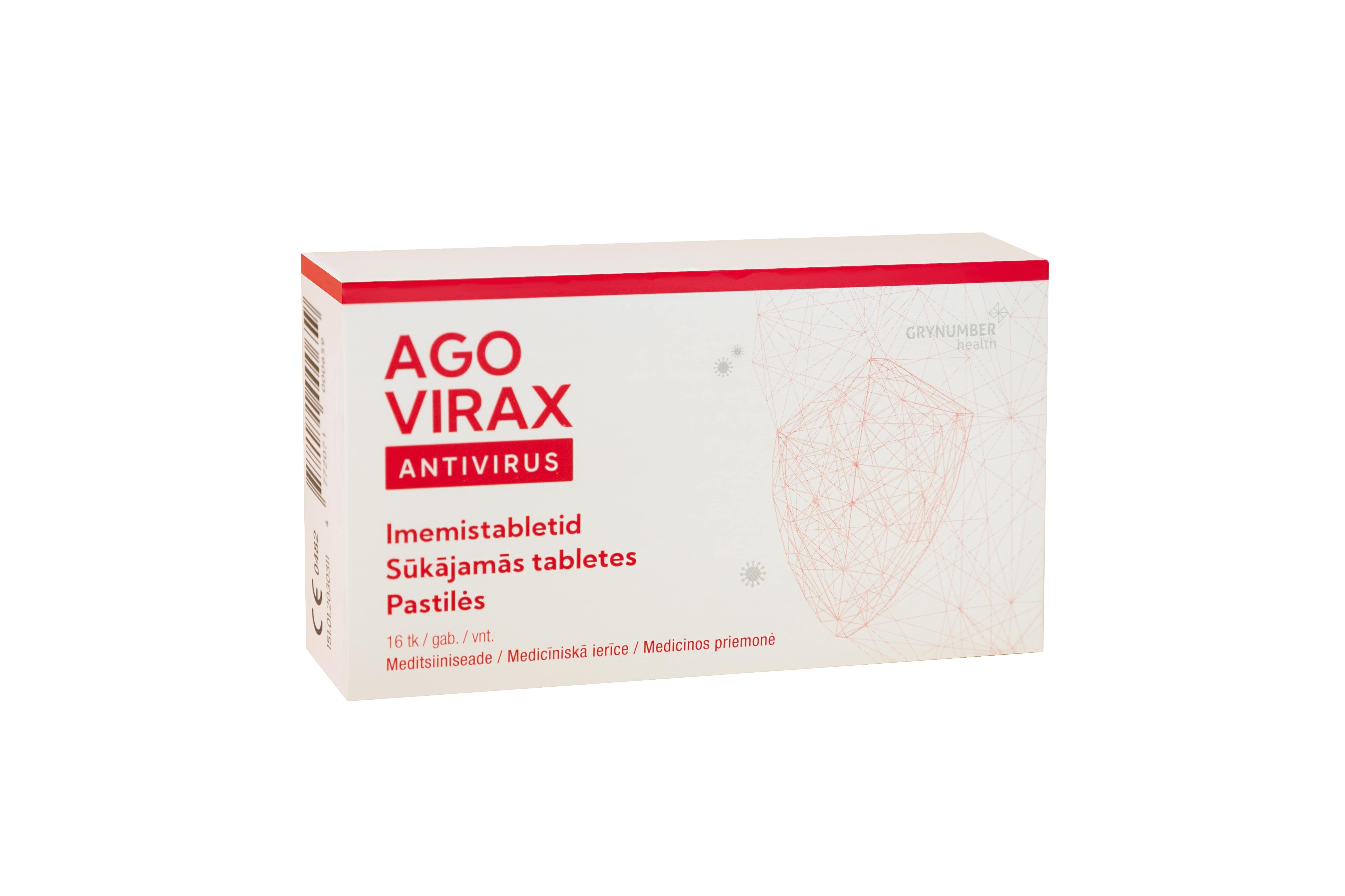 AGOVIRAX Antivirus ar jota - karaginānu tabletes, 16 gab. - Produkta attēls 