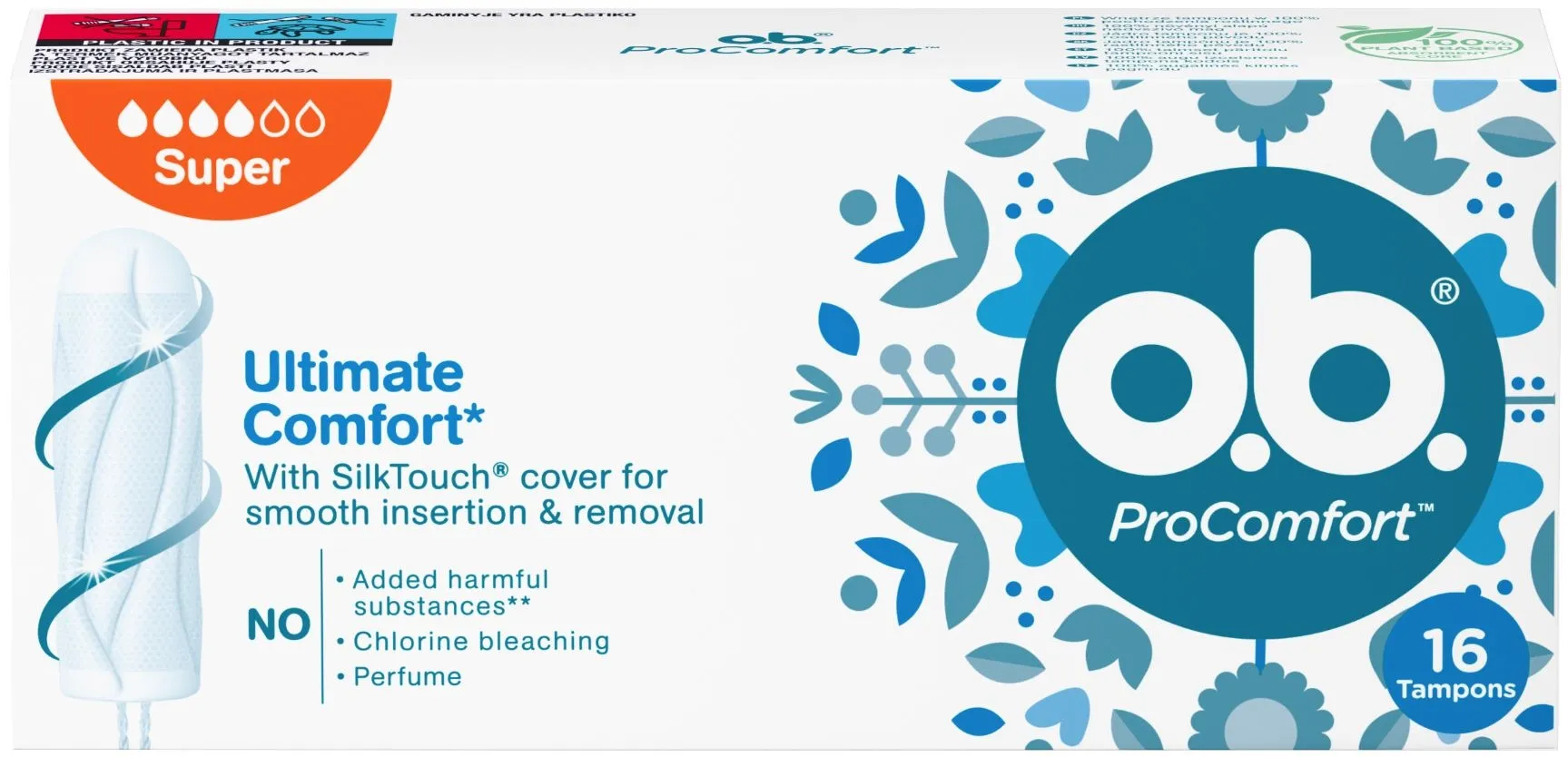 O.B. Procomfort Super tamponi, 16 gab - Produkta attēls 