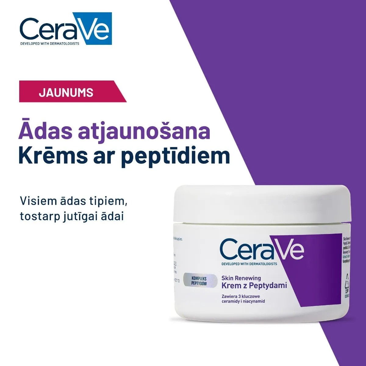 CERAVE Skin Renewing Peptide krēms, 48 g - Produkta attēls 1