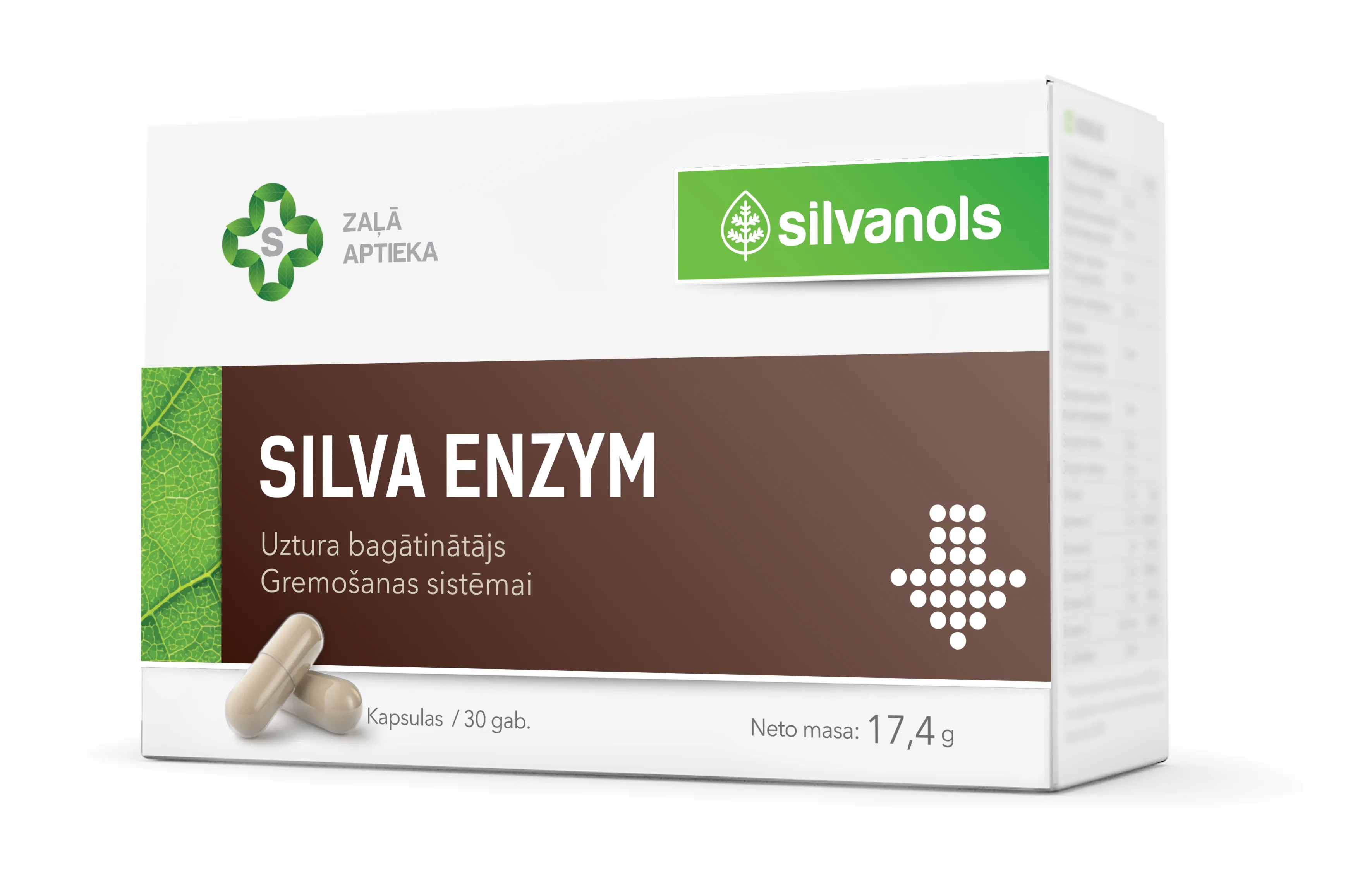 SILVANOLS Silva Enzym kapsulas, 30 gab. - Produkta attēls 